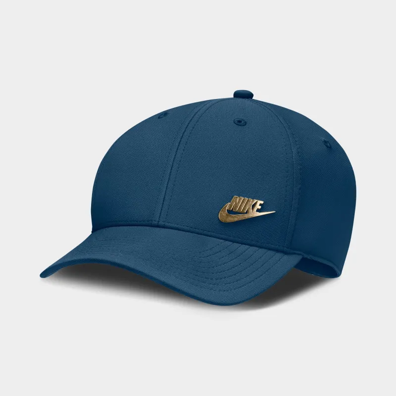 Nike Structured Metal Logo Cap Blue Force / Metallic Gold sold by JD Sports