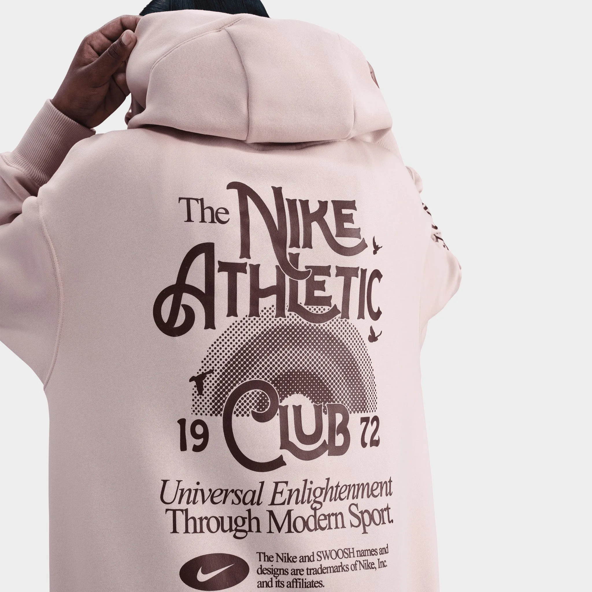 Nike Sportswear Women's Fleece Oversized Pullover Hoodie Silt Red / Burgundy Crush sold by JD Sports product image thumbnail 2