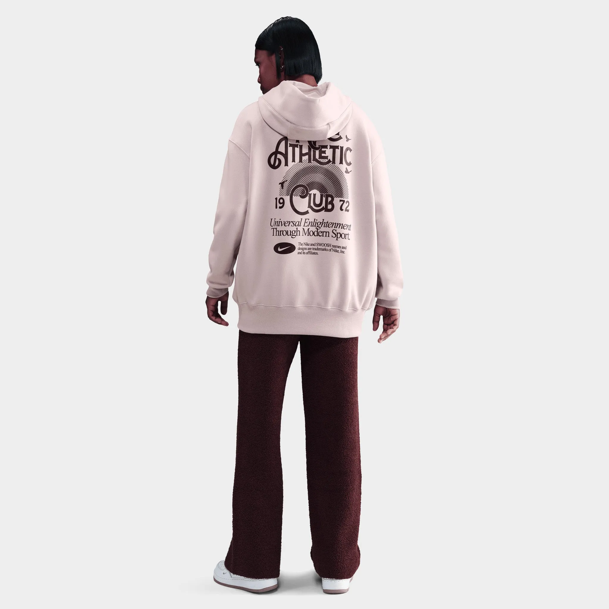 Nike Sportswear Women's Fleece Oversized Pullover Hoodie Silt Red / Burgundy Crush sold by JD Sports product image thumbnail 3