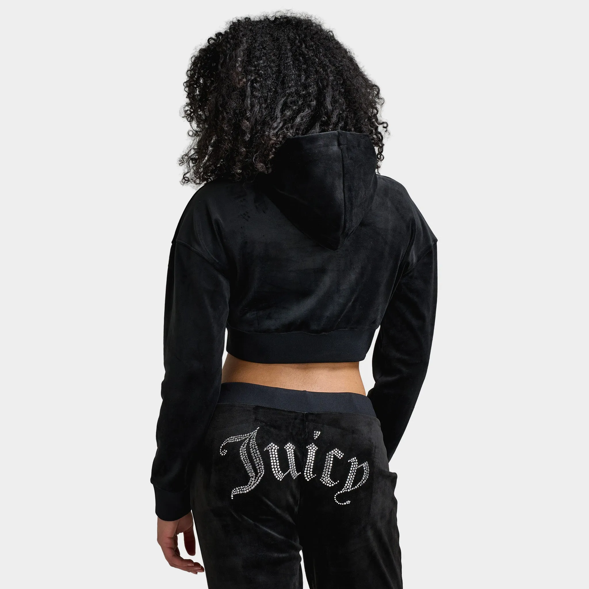 Juicy Couture Luxe Velour Cropped Hoodie / Liquorice sold by JD Sports product image thumbnail 2