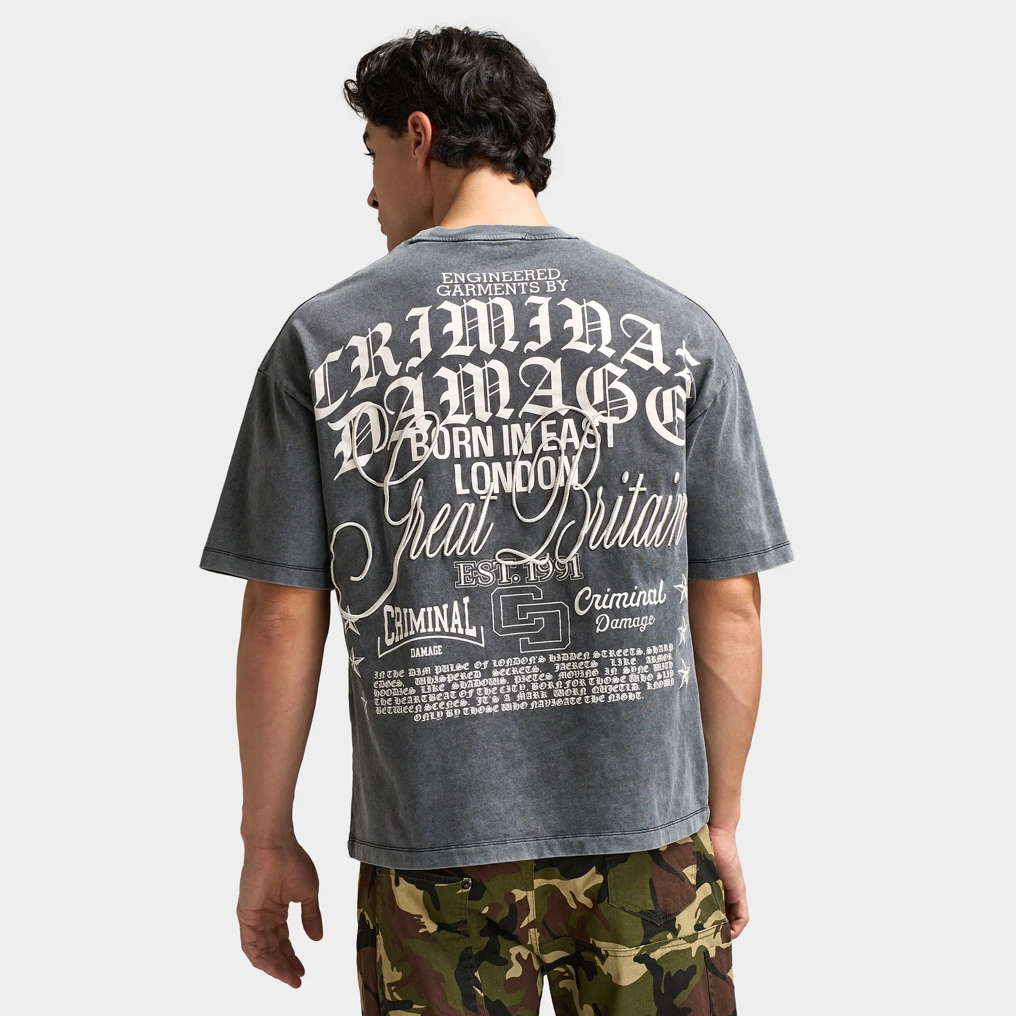 Criminal Damage Logo Mania T-Shirt / Washed Black sold by JD Sports product image thumbnail 2