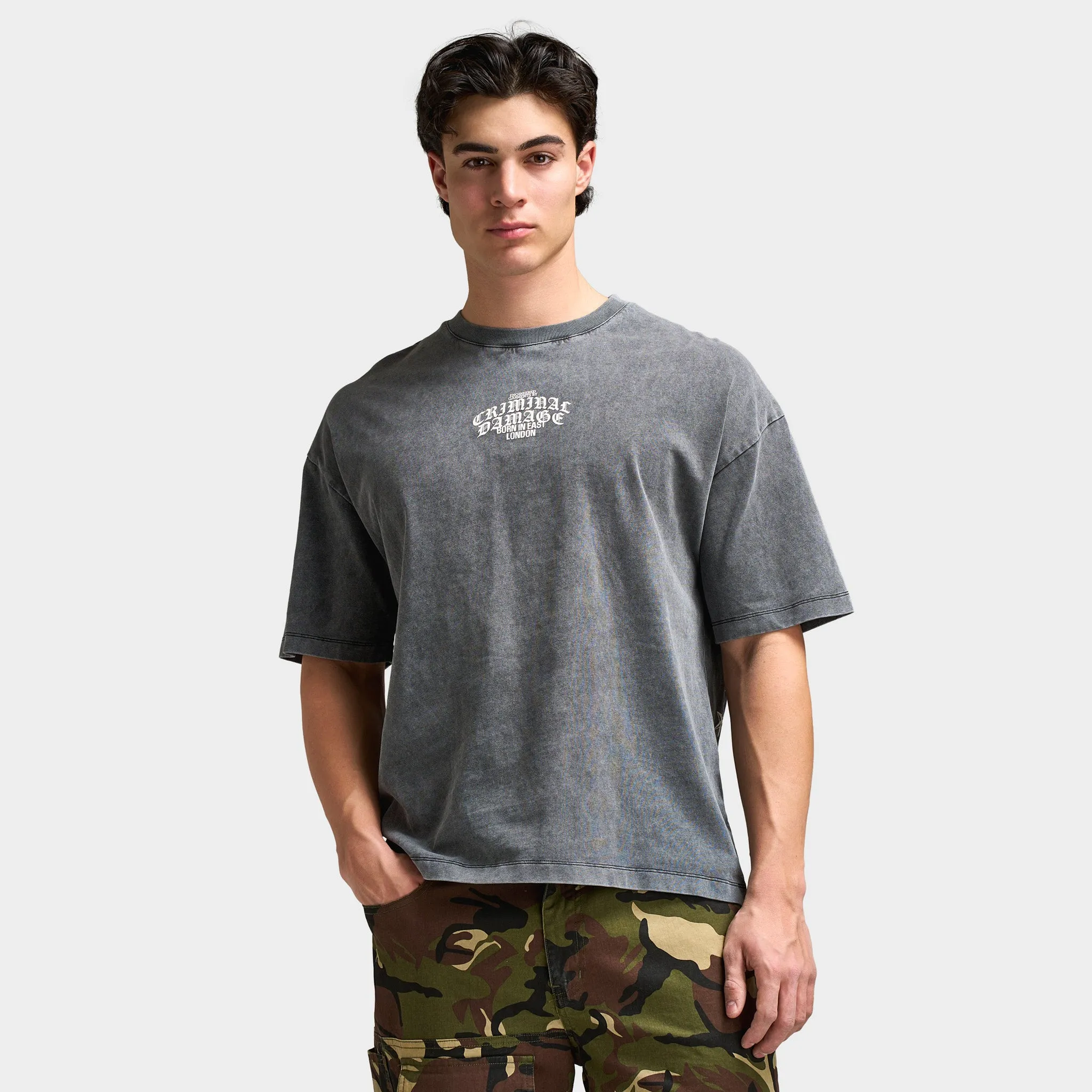 Criminal Damage Logo Mania T-Shirt / Washed Black sold by JD Sports