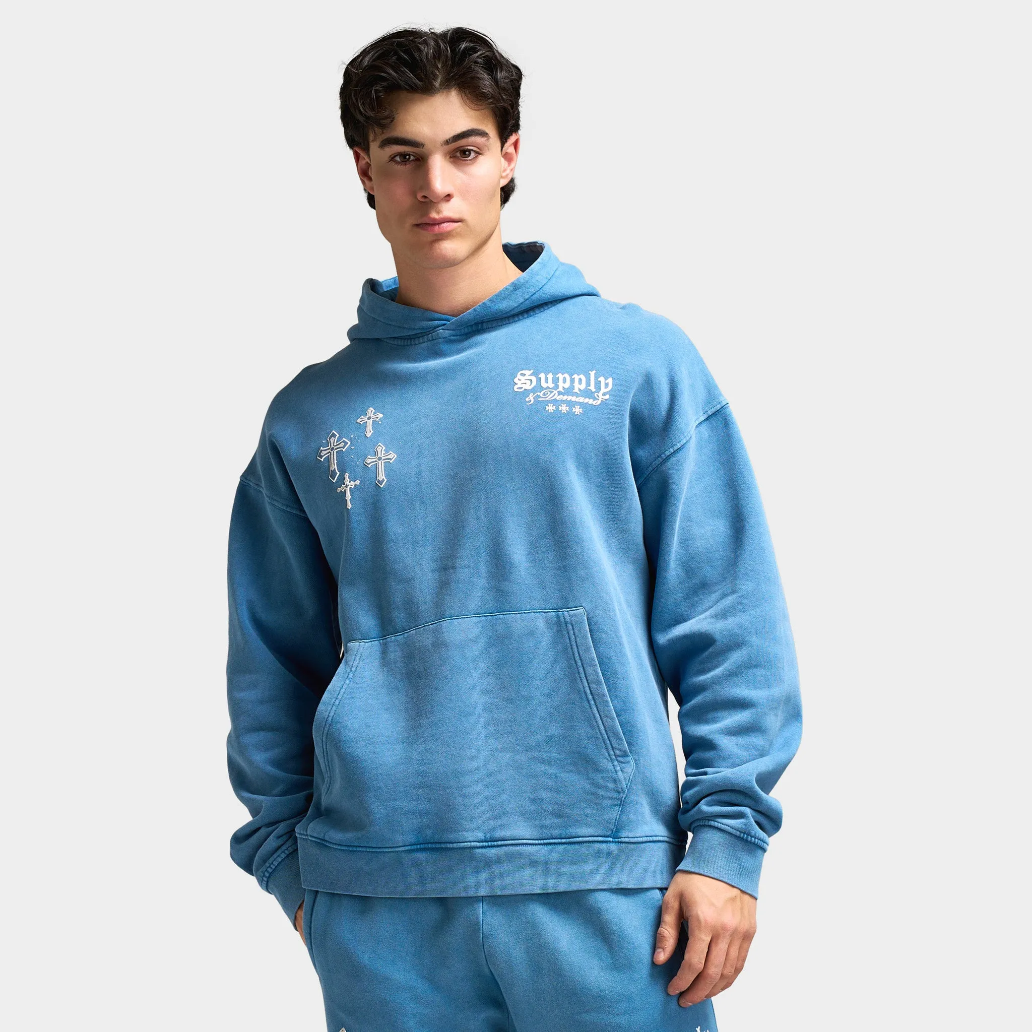 Supply & Demand Crosses Hoodie / Copen Blue sold by JD Sports