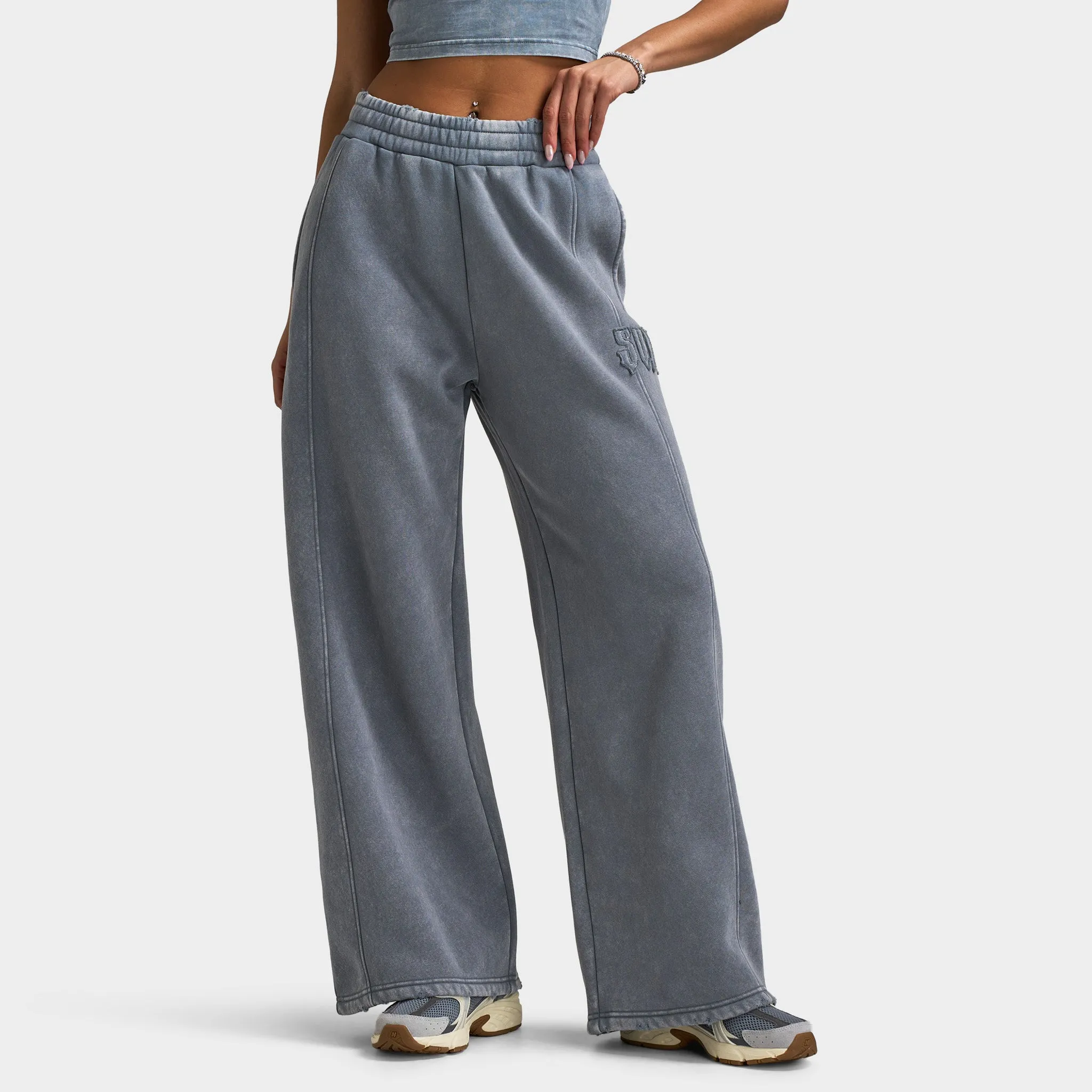 Supply & Demand Women's Raw Wide Leg Joggers / Grey Shingles sold by JD Sports