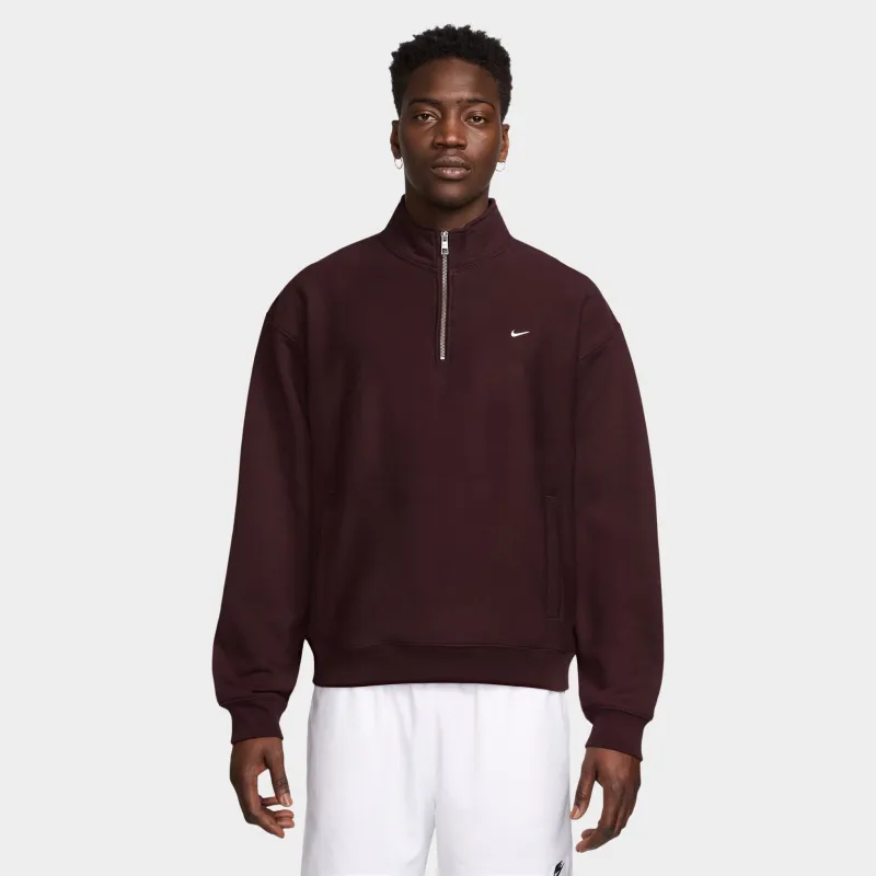 Nike Solo Swoosh Fleece Quarter Zip / Burgundy Crush made by Nike