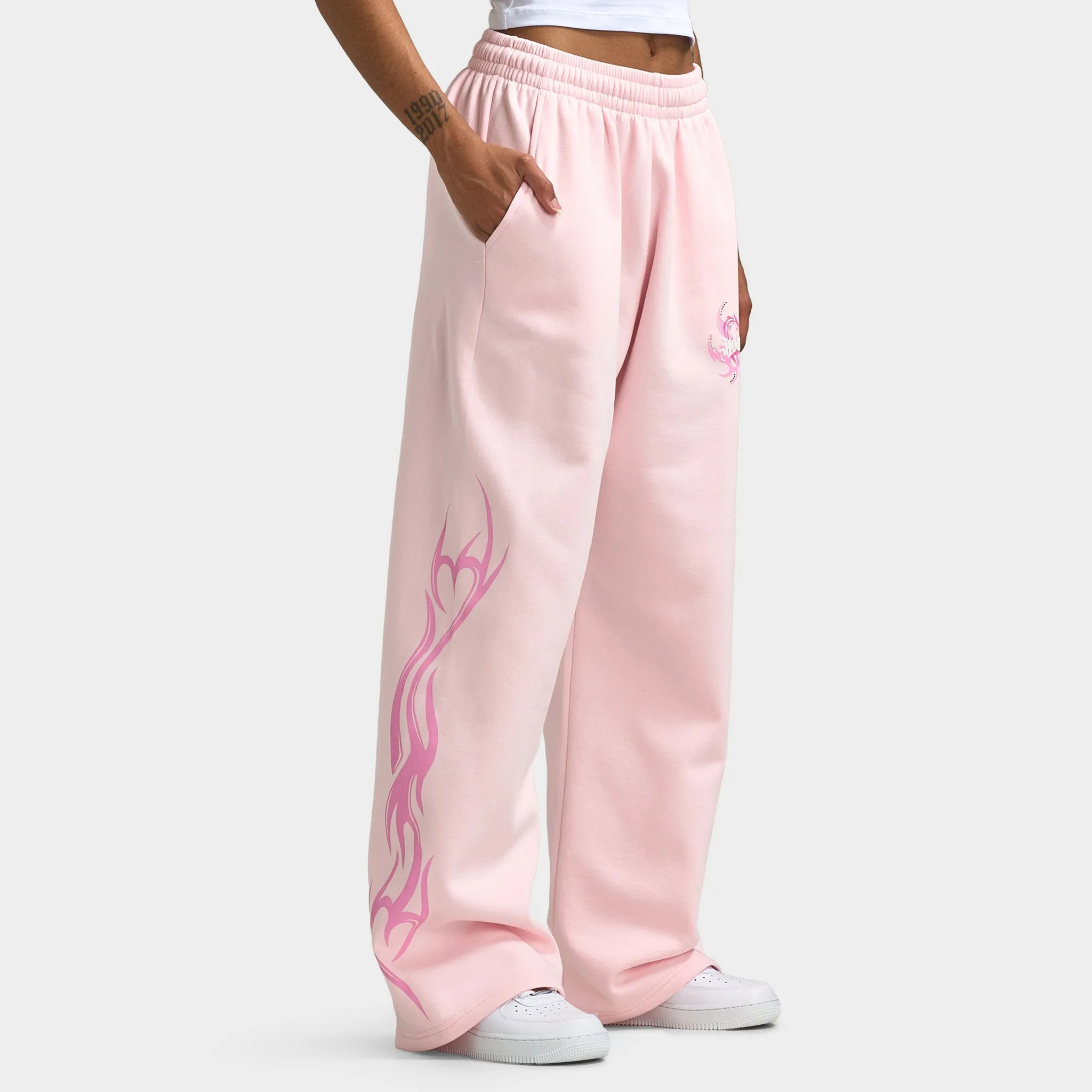Hoodrich Women's Flux Oversized Wide Leg Joggers / Pink sold by JD Sports product image thumbnail 4
