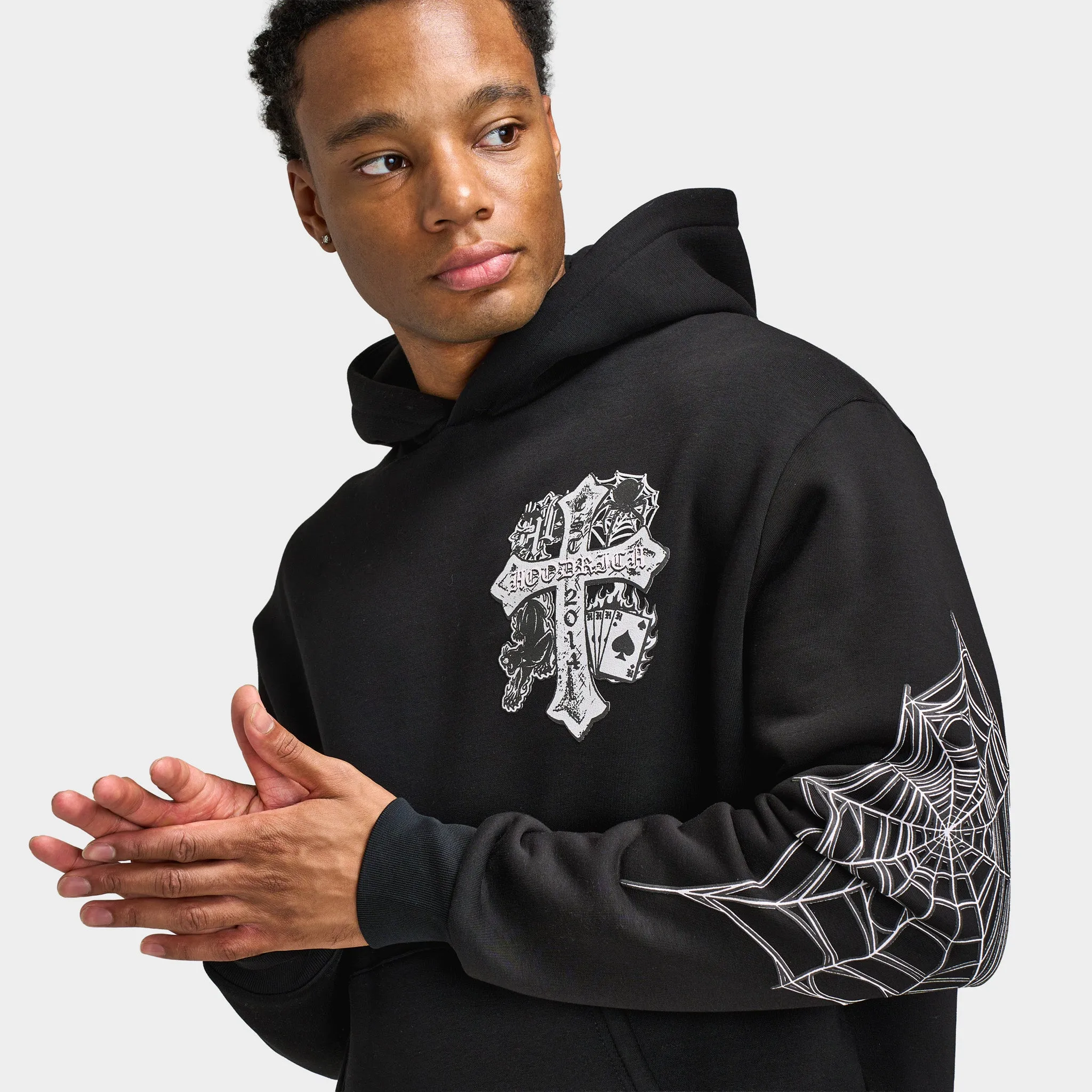 Hoodrich CROSS OVERSIZED HOODIE Black / Blue Dawn sold by JD Sports product image thumbnail 3