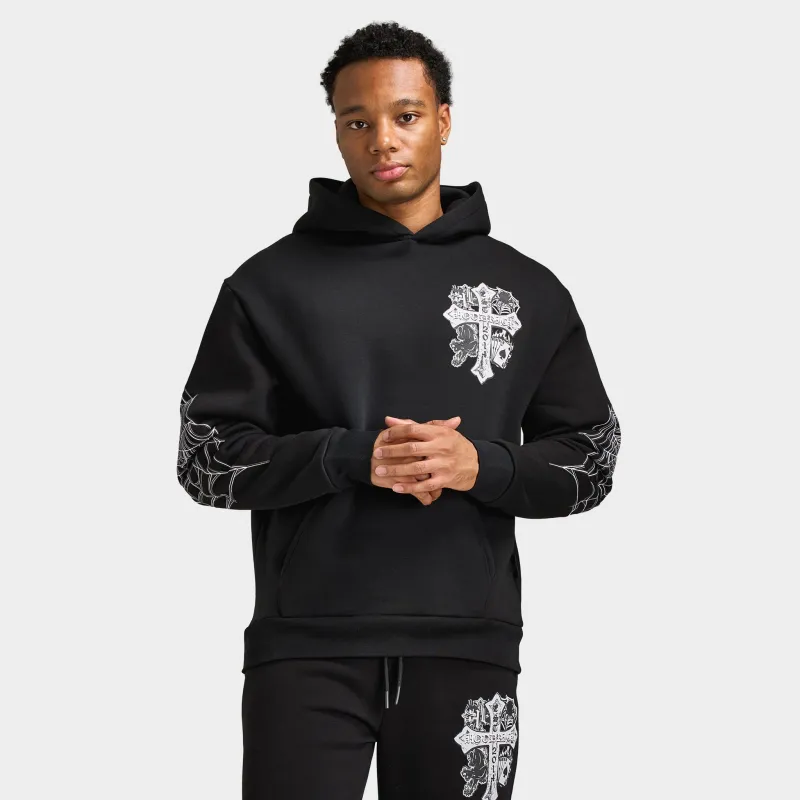 Hoodrich CROSS OVERSIZED HOODIE Black / Blue Dawn sold by JD Sports
