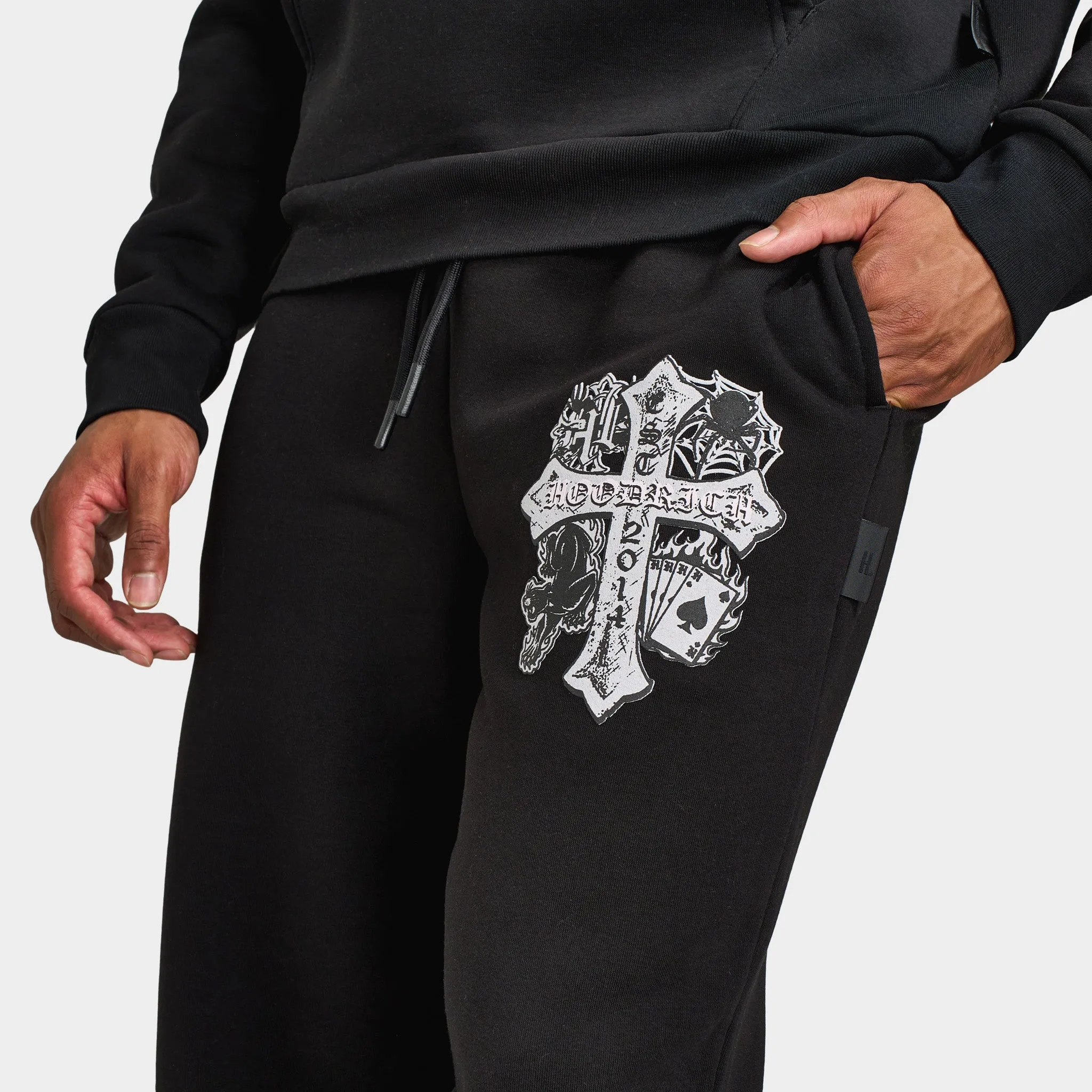 Hoodrich Cross Oversized Open Hem Jogger Black / Blue Dawn sold by JD Sports product image thumbnail 5