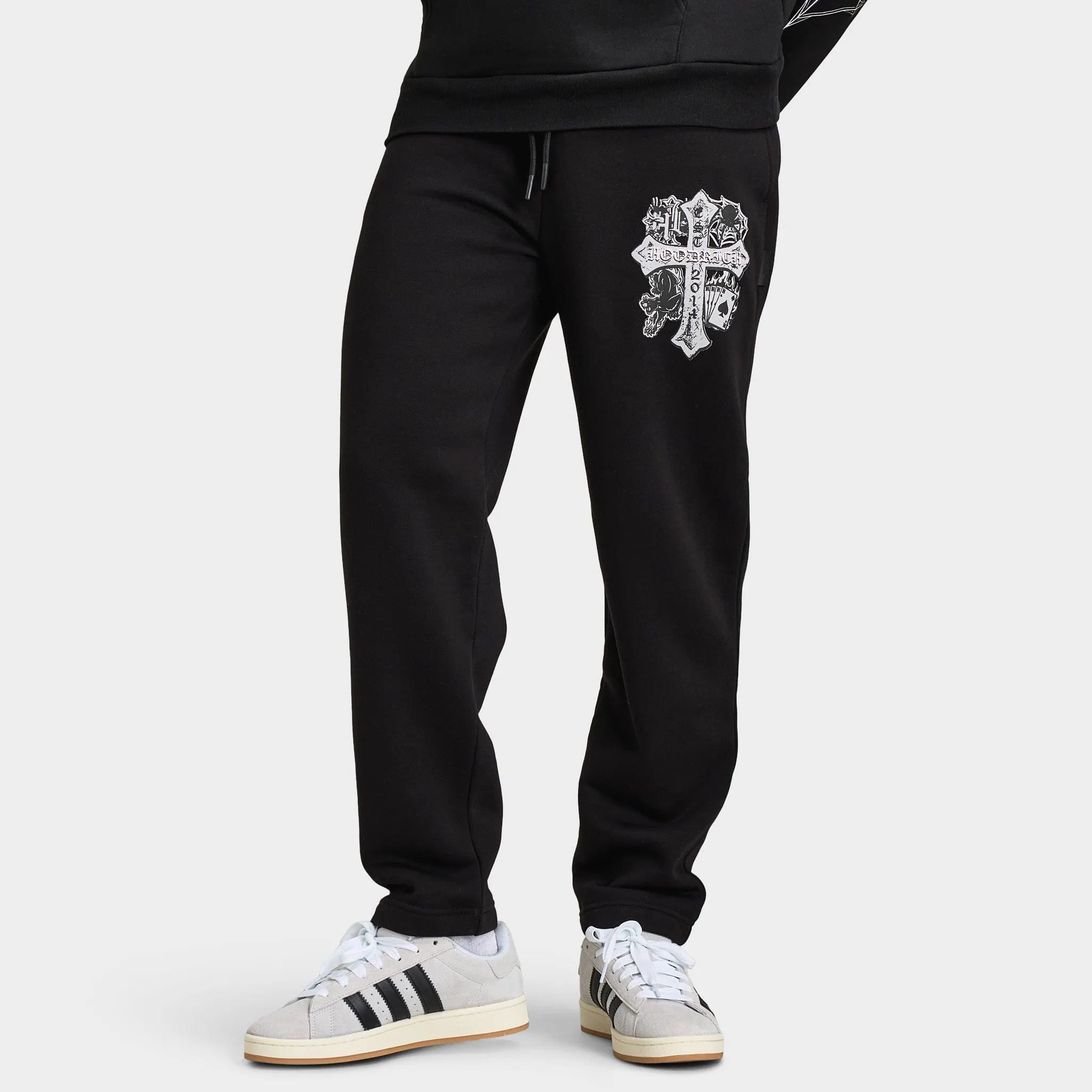 Hoodrich Cross Oversized Open Hem Jogger Black / Blue Dawn sold by JD Sports