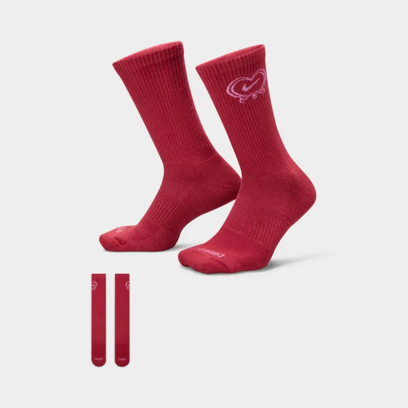 Nike Everyday Plus Cushioned Crew V Day Socks / Team Crimson made by Nike
