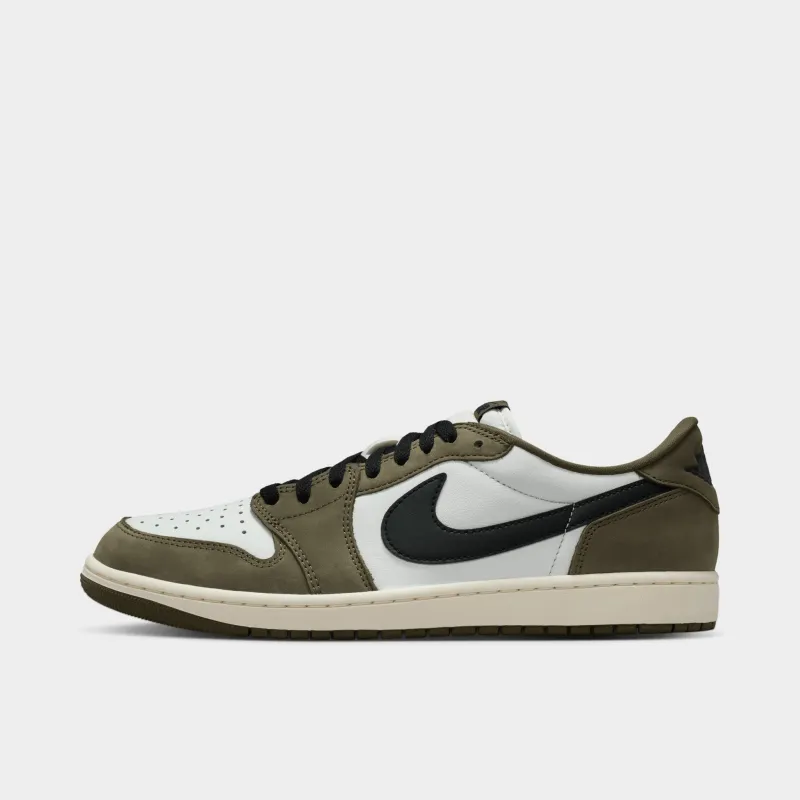 Jordan 1 Retro Low Medium Olive / Black - Summit White sold by JD Sports