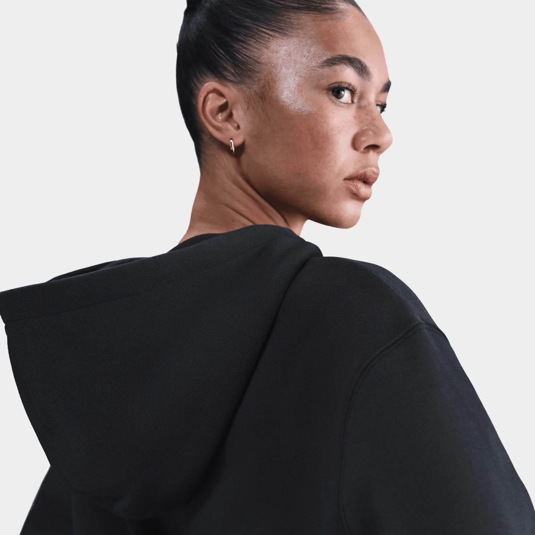 Nike Sportswear Women's Phoenix Fleece Crop Fullzip Hoodie / Black sold by JD Sports product image thumbnail 5