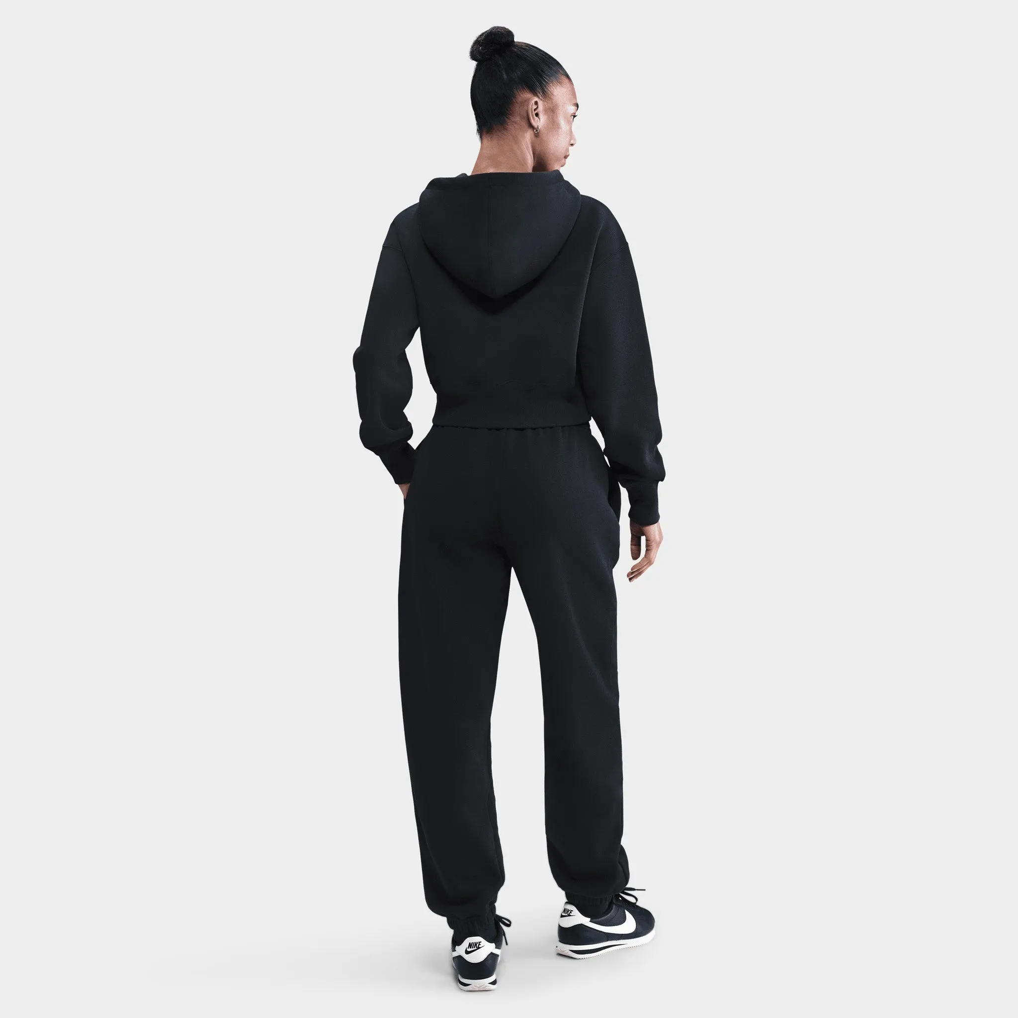 Nike Sportswear Women's Phoenix Fleece Crop Fullzip Hoodie / Black sold by JD Sports product image thumbnail 2