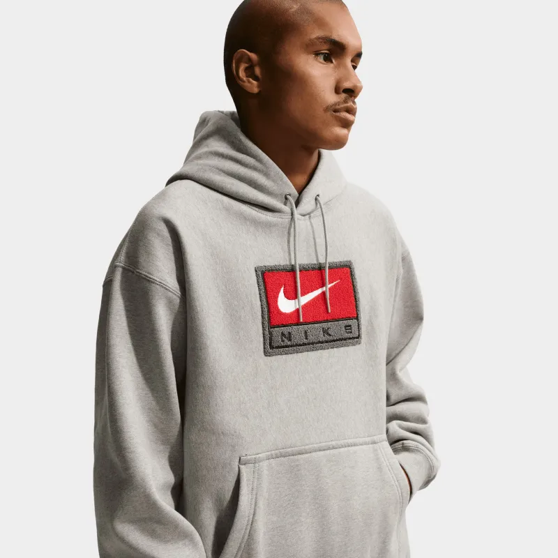 Nike Solo Swoosh Fleece Hoodie / Grey Heather sold by JD Sports