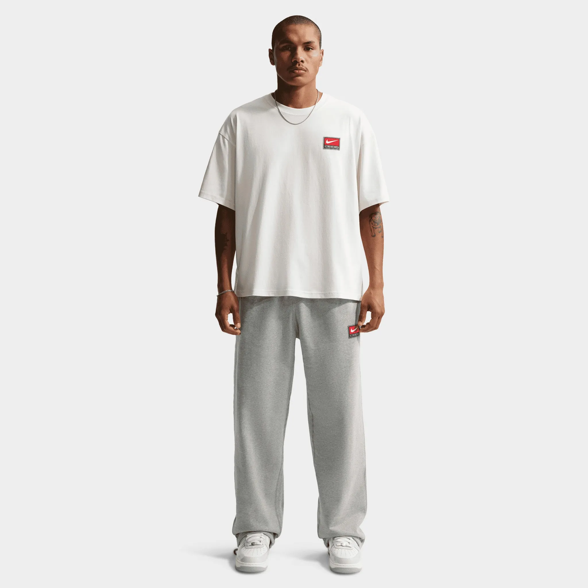 Nike Solo Swoosh Open Hem Fleece Pants / Grey Heather sold by JD Sports product image thumbnail 5
