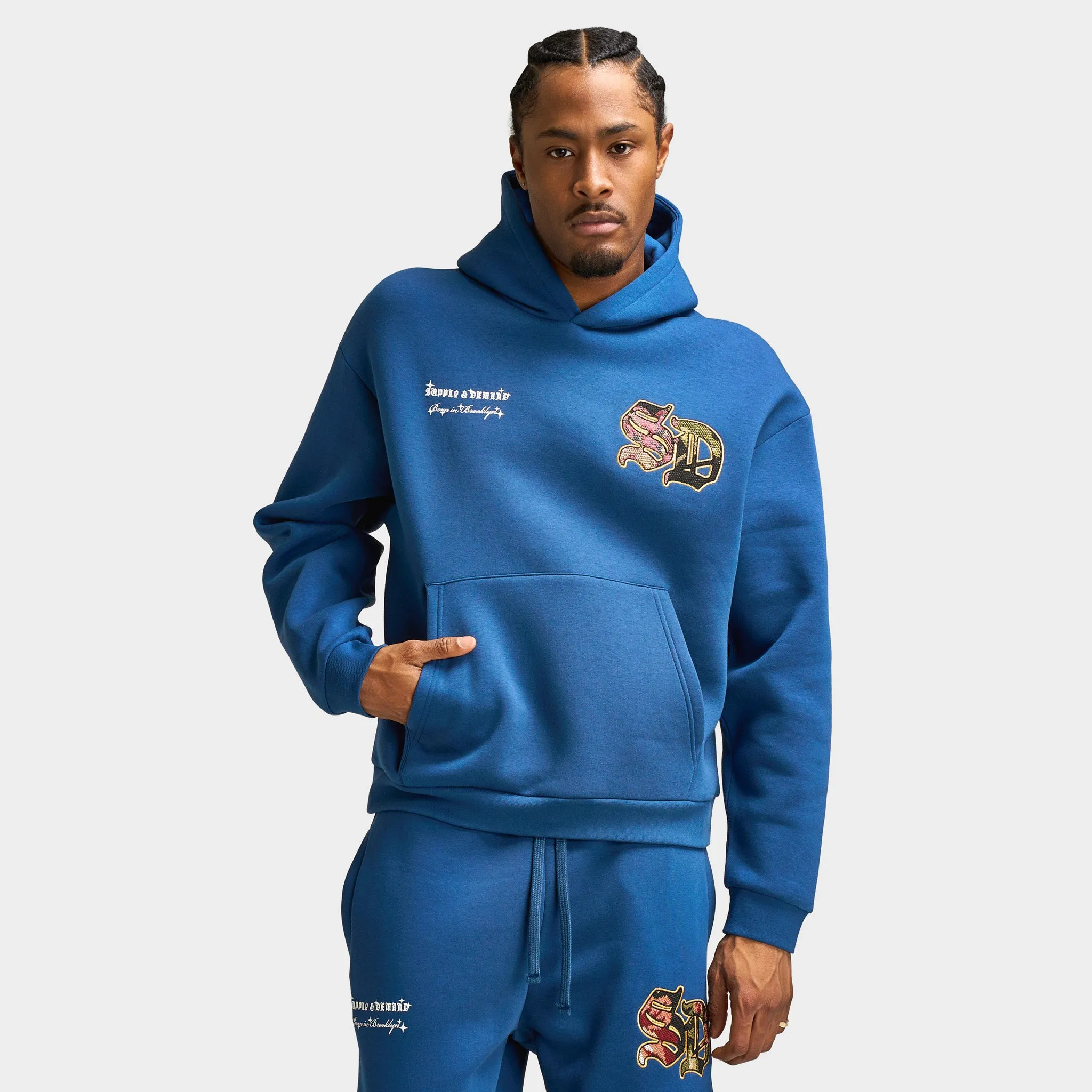 Supply & Demand Floral Hoodie / Dark Denim sold by JD Sports product image thumbnail 3