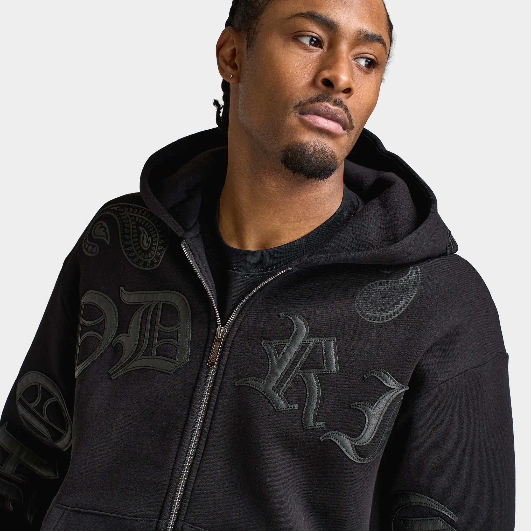 Hoodrich Inkline Oversized Zip Through Hoodie / Black sold by JD Sports product image thumbnail 3