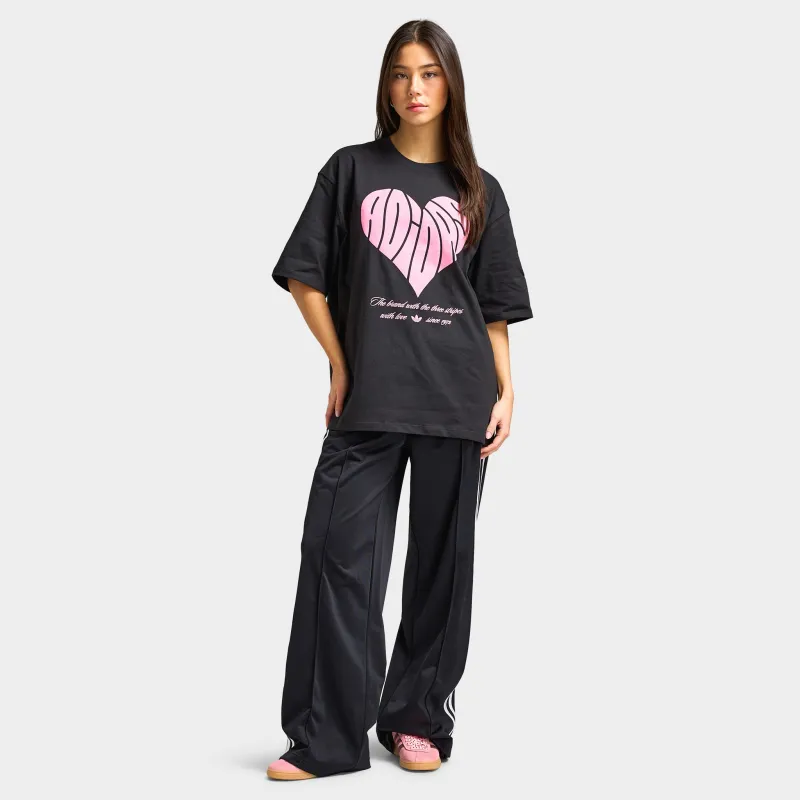 adidas Women's Oversized Heart Graphic Tee / Black sold by JD Sports