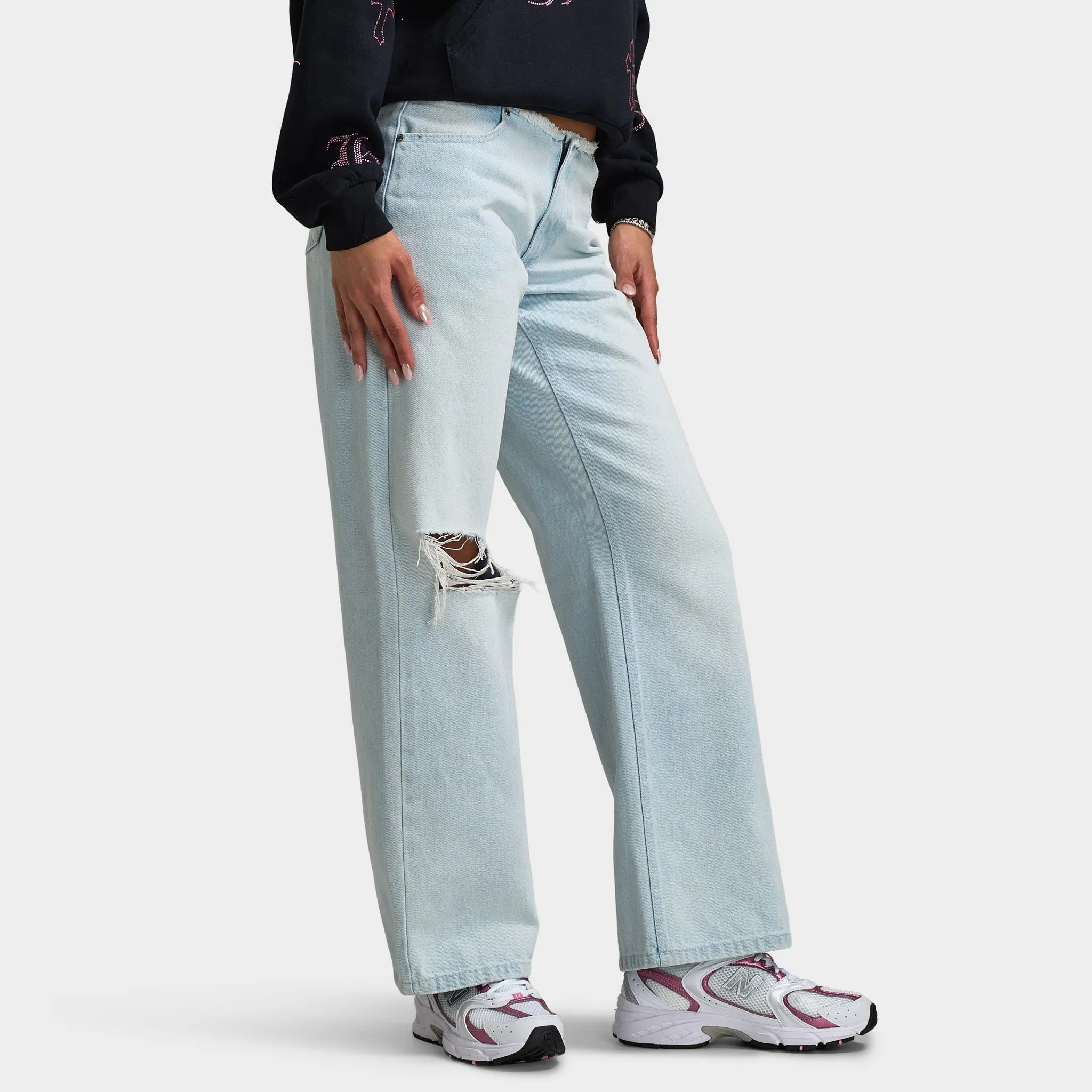 Hoodrich Women's Solace Low Rise Wide Leg Jeans / Light Blue sold by JD Sports product image thumbnail 4