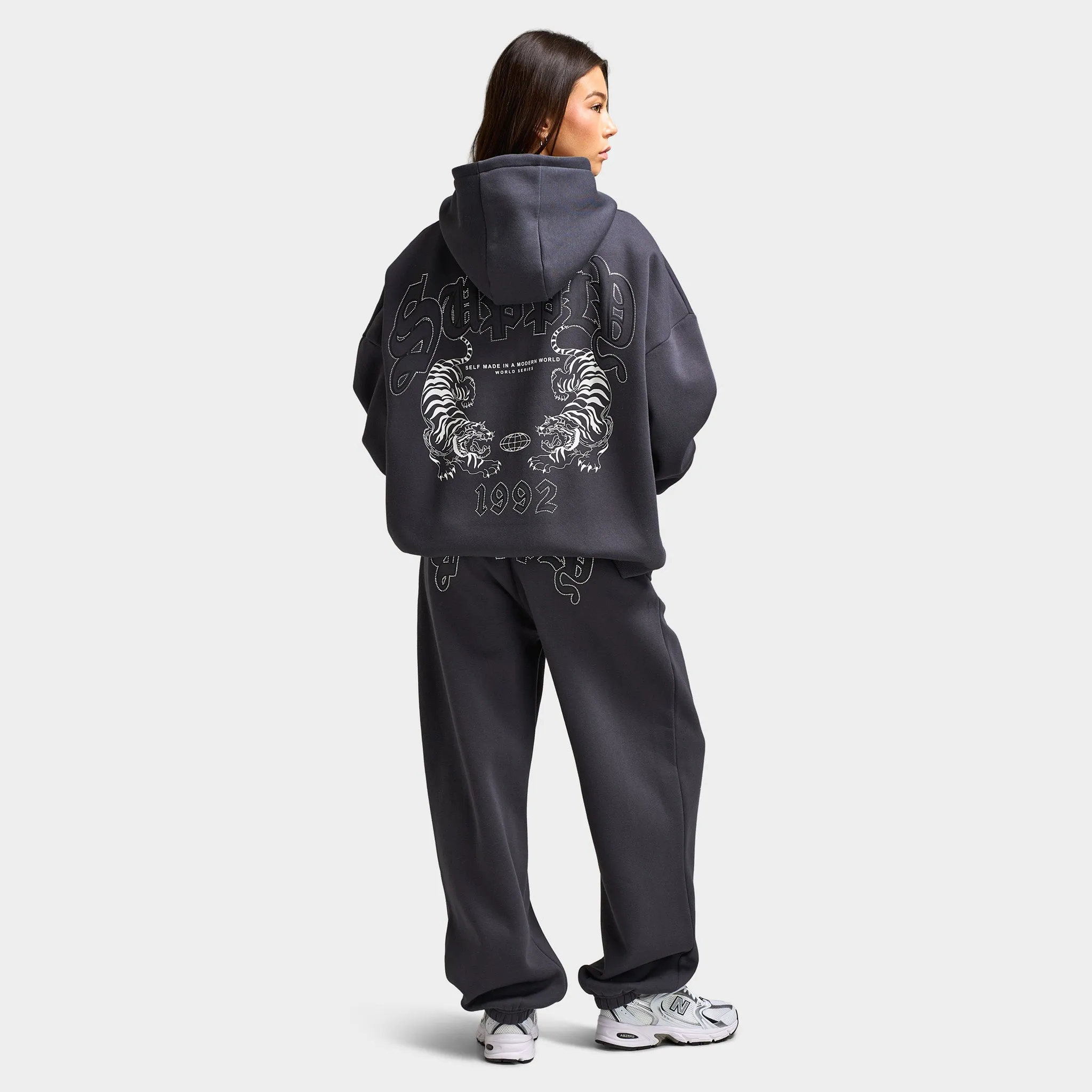 Supply & Demand Women's Heather Full Zip Hoodie Black Sand / Rhinestones Keyline sold by JD Sports product image thumbnail 2