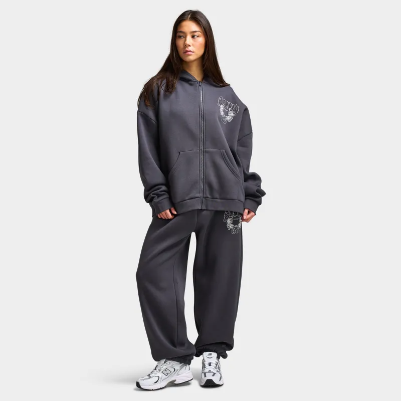 Supply & Demand Women's Heather Full Zip Hoodie Black Sand / Rhinestones Keyline sold by JD Sports