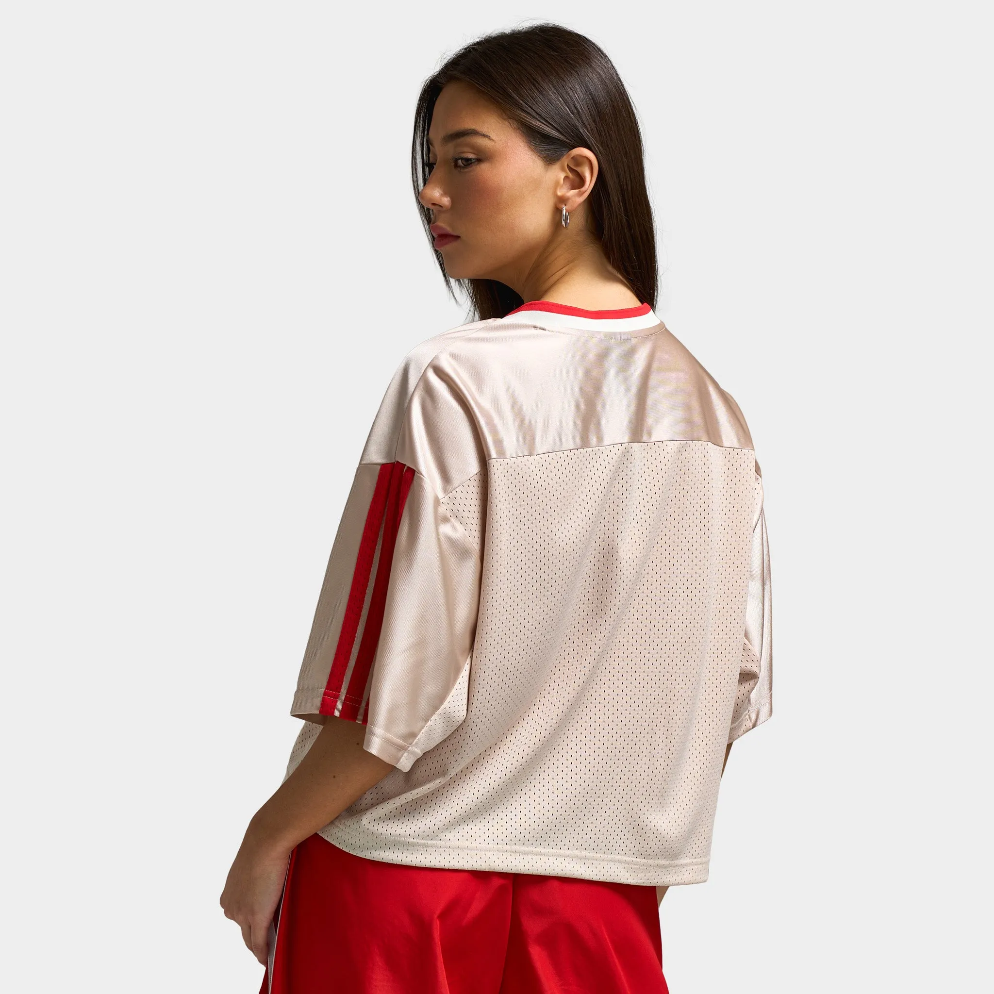 adidas Women's Star Seas Tee Crystal Linen / Off White - Pure Ruby sold by JD Sports product image thumbnail 4