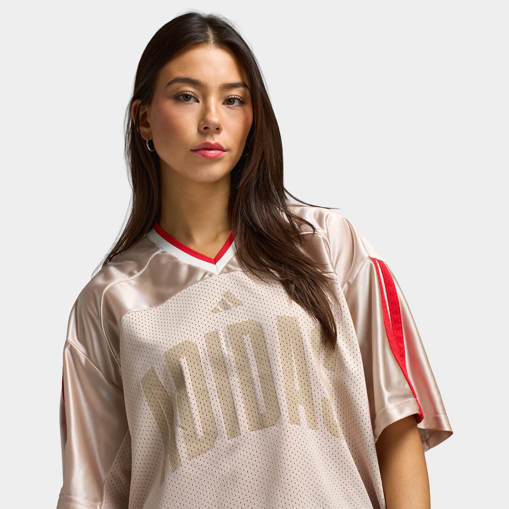 adidas Women's Star Seas Tee Crystal Linen / Off White - Pure Ruby sold by JD Sports product image thumbnail 5