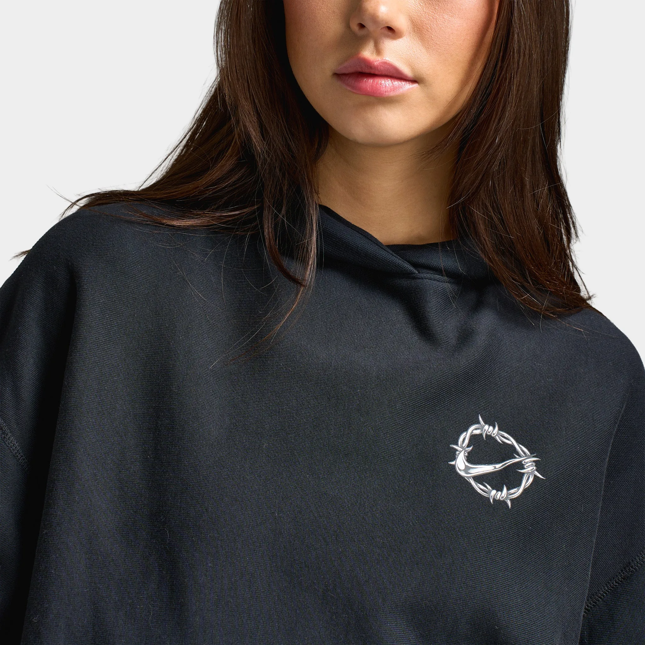 Nike Sportswear Women's Street Pullover Hoodie Black / College Grey sold by JD Sports product image thumbnail 3