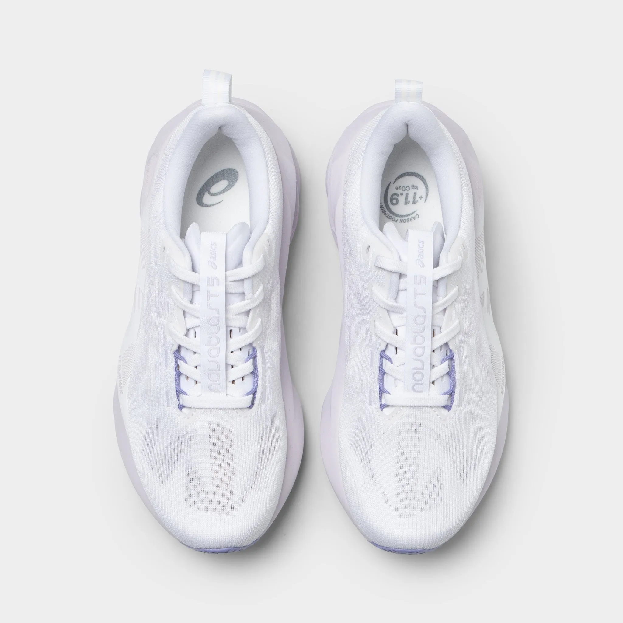 Asics Women's Novablast 5 White / Lilac Hint sold by JD Sports product image thumbnail 5