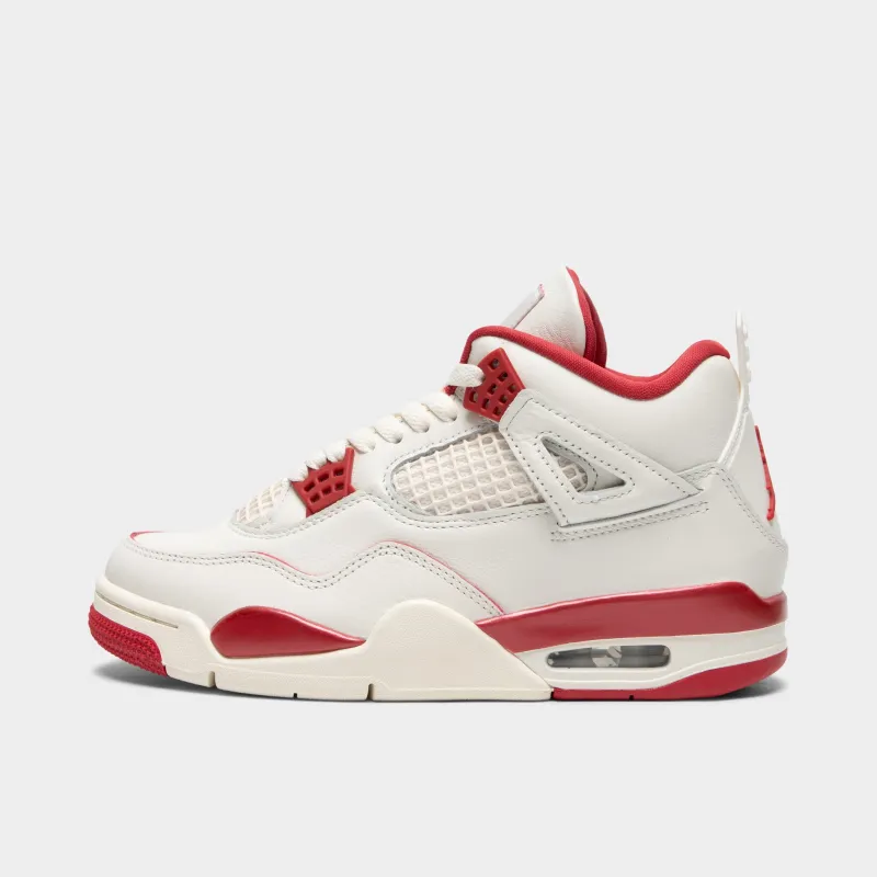 Jordan Women's 4 Retro Pale Ivory / Sierra Red - Tough Red sold by JD Sports