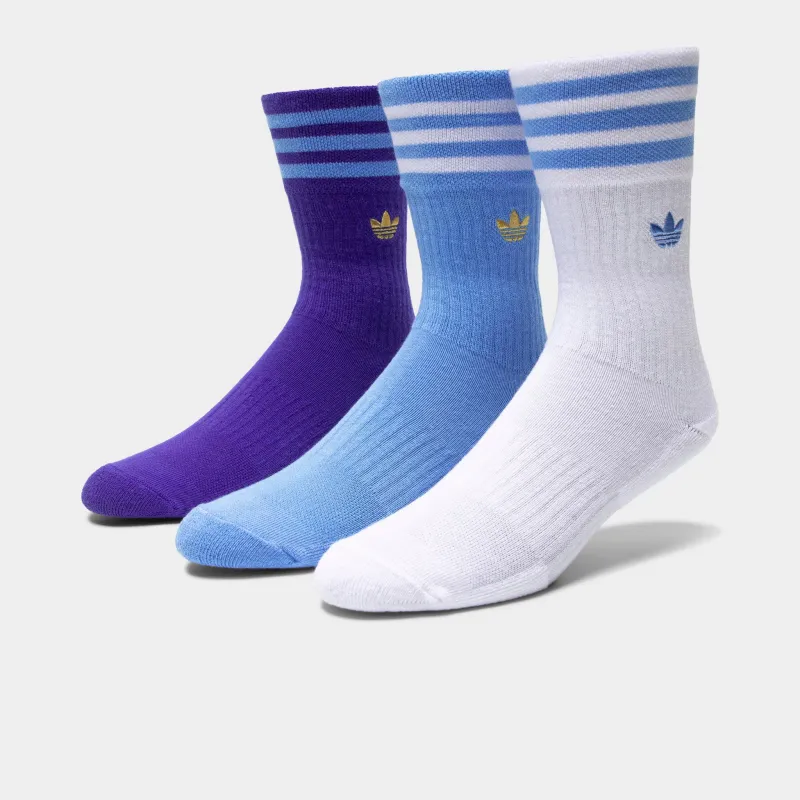 adidas Originals Roller 4.0 Crew Socks (3 Pack) Blue / White sold by JD Sports