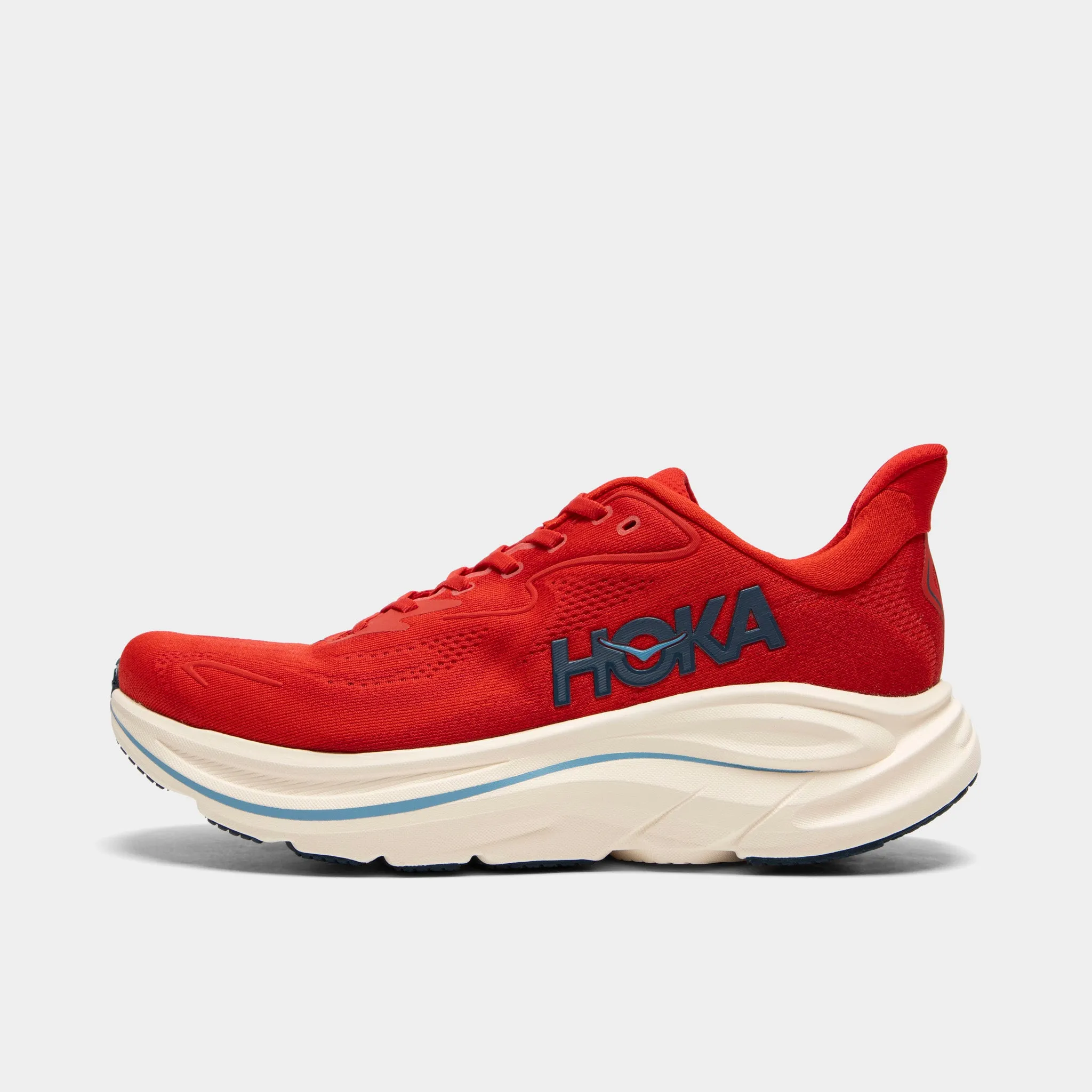 Hoka Clifton 10 Vermillion / Navy sold by JD Sports