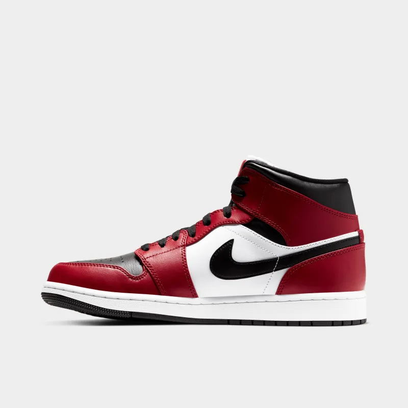Jordan 1 Mid Black / Black - Gym Red made by Jordan