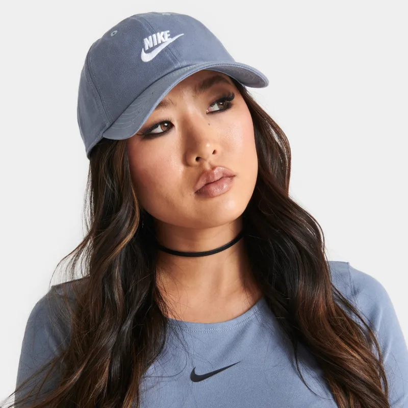 Nike Sportswear Heritage86 Futura Washed Cap Ashen Slate / White sold by JD Sports