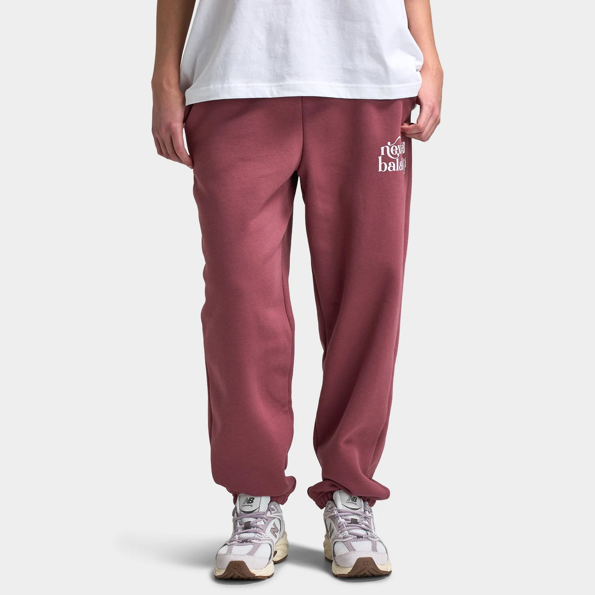 New Balance Women's Script Graphic Cuffed Jogger / Red sold by JD Sports