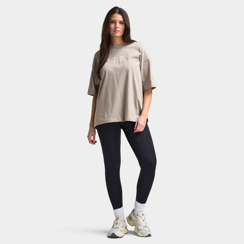 New Balance Women's Script Graphic Boyfriend T-Shirt / Brown sold by JD Sports