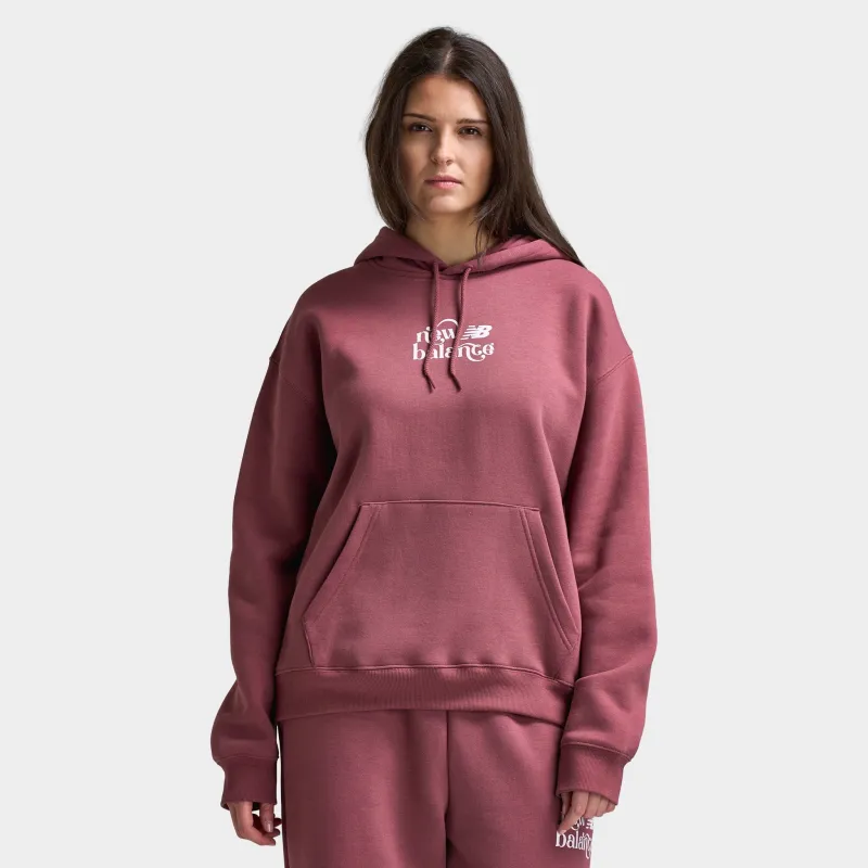 New Balance Women's Script Graphic Hoodie / Red sold by JD Sports