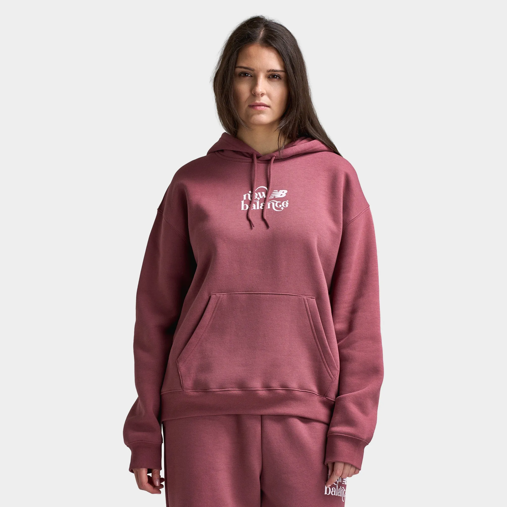 New Balance Women's Script Graphic Hoodie / Red sold by JD Sports