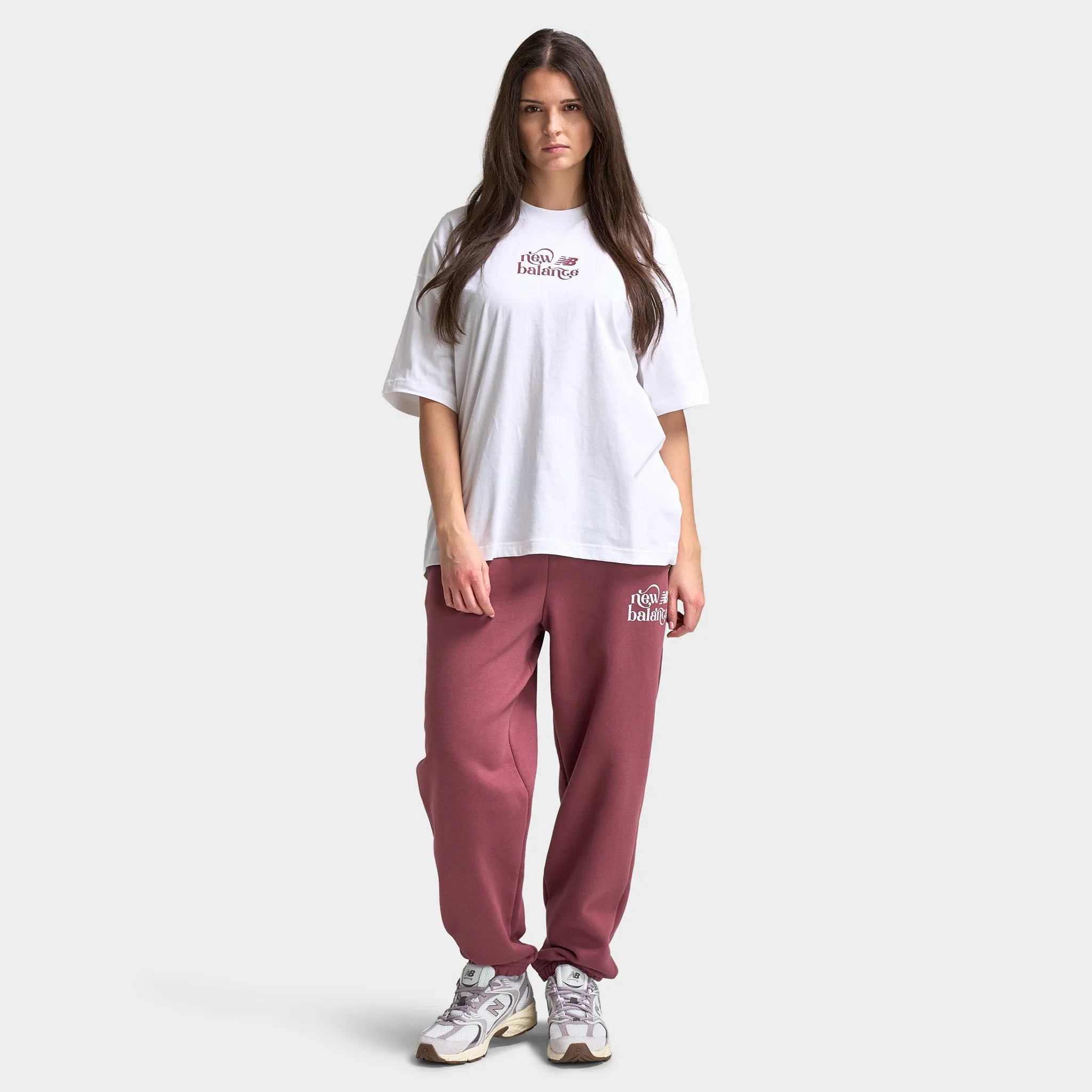 New Balance Women's Script Graphic Boyfriend T-Shirt / White sold by JD Sports product image thumbnail 5