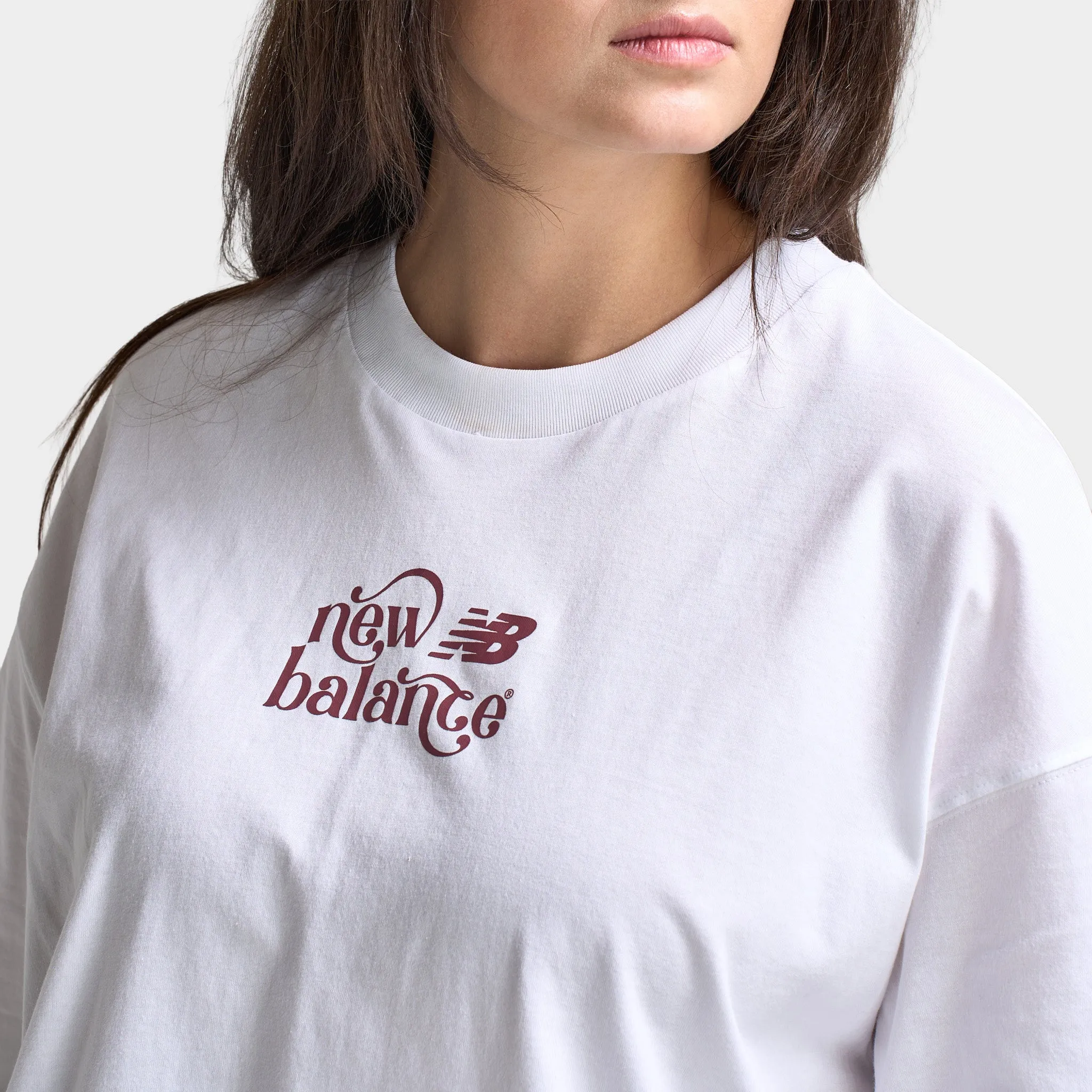 New Balance Women's Script Graphic Boyfriend T-Shirt / White sold by JD Sports product image thumbnail 3