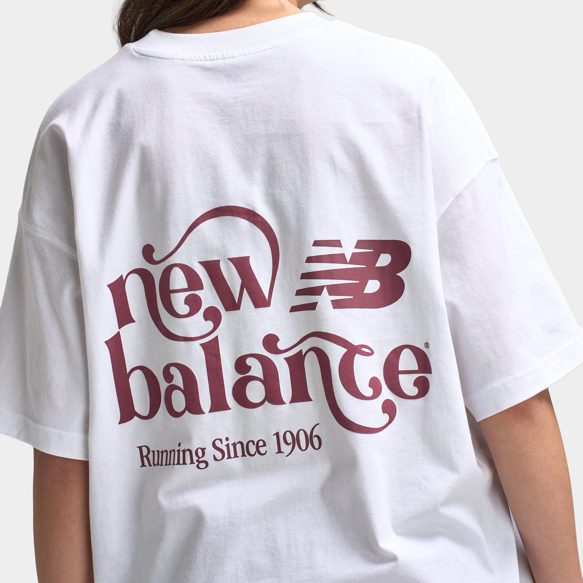 New Balance Women's Script Graphic Boyfriend T-Shirt / White sold by JD Sports product image thumbnail 4