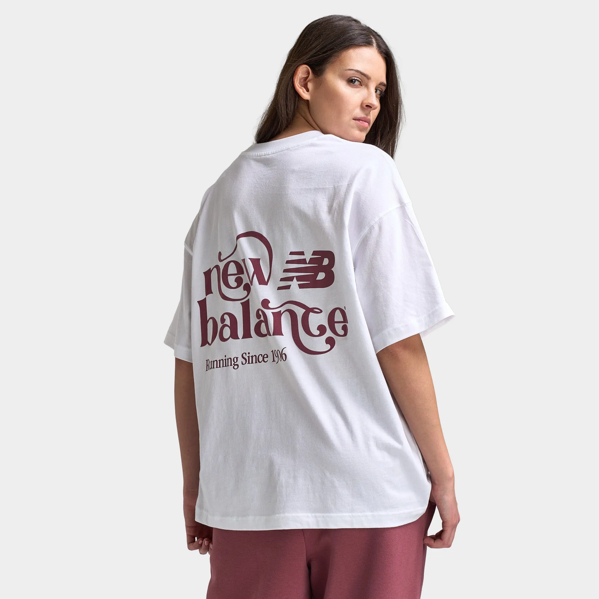 New Balance Women's Script Graphic Boyfriend T-Shirt / White sold by JD Sports product image thumbnail 2