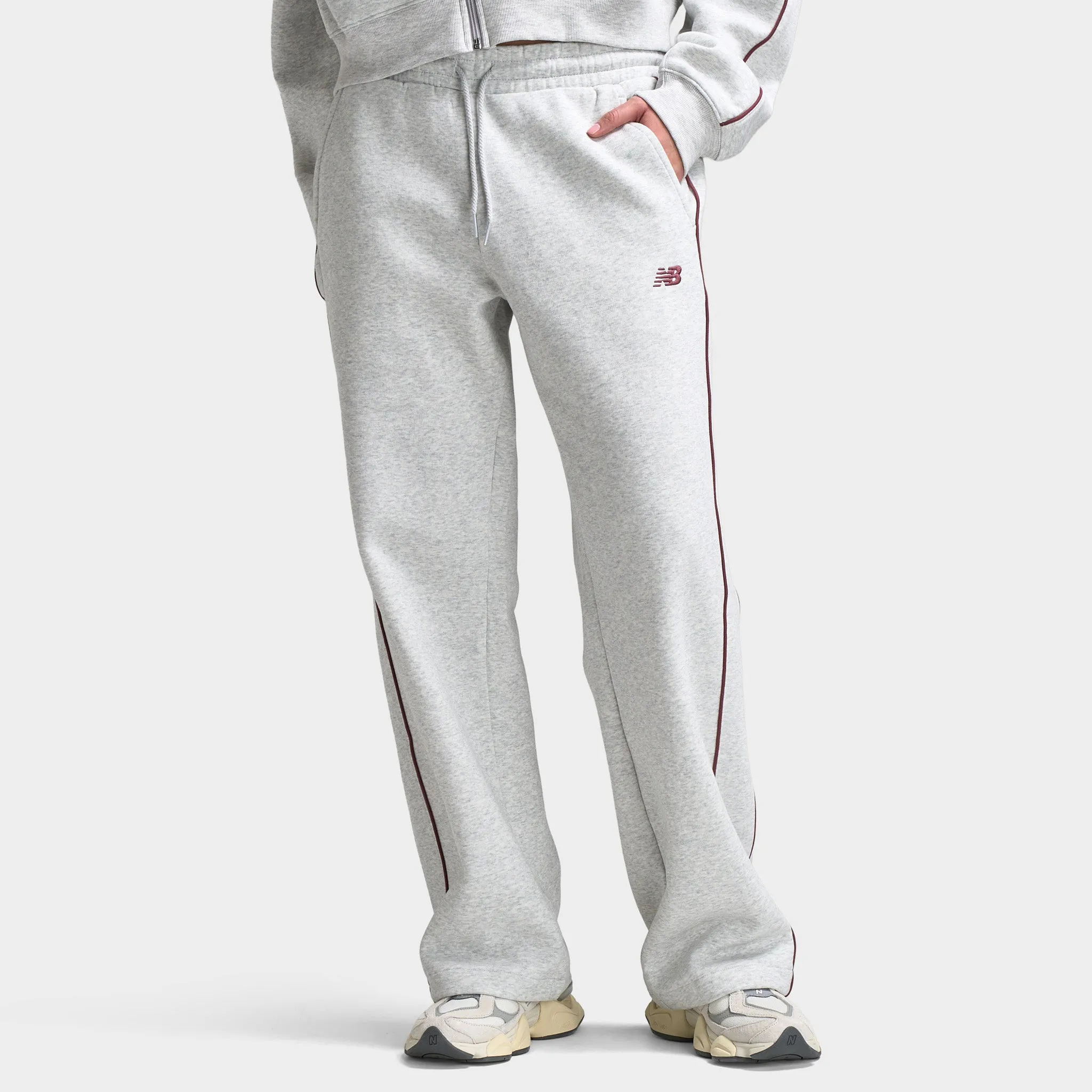 New Balance Women's Piping Straight Leg Pants / Grey sold by JD Sports