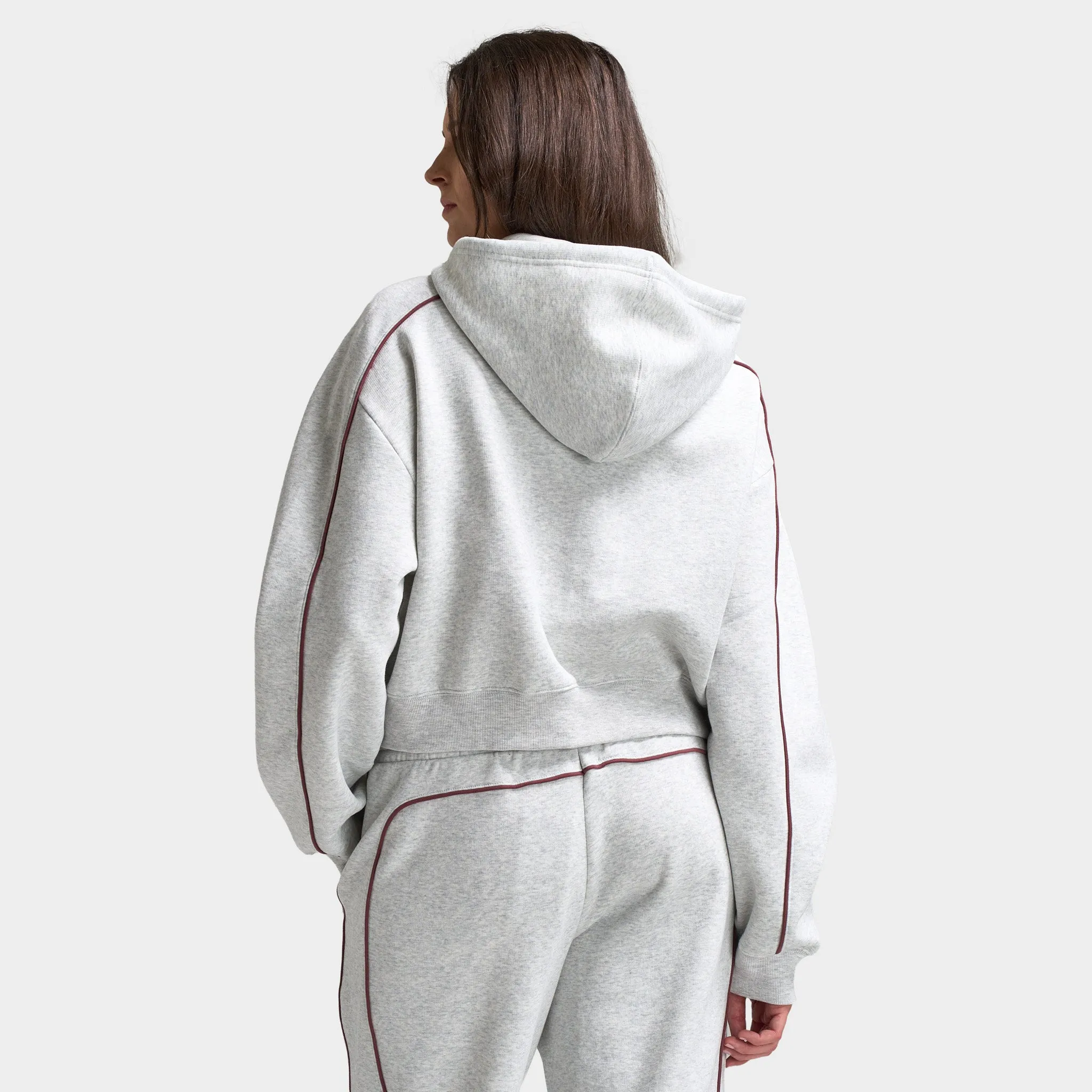New Balance Women's Piping Full-Zip Crop Hoodie / Grey sold by JD Sports product image thumbnail 2