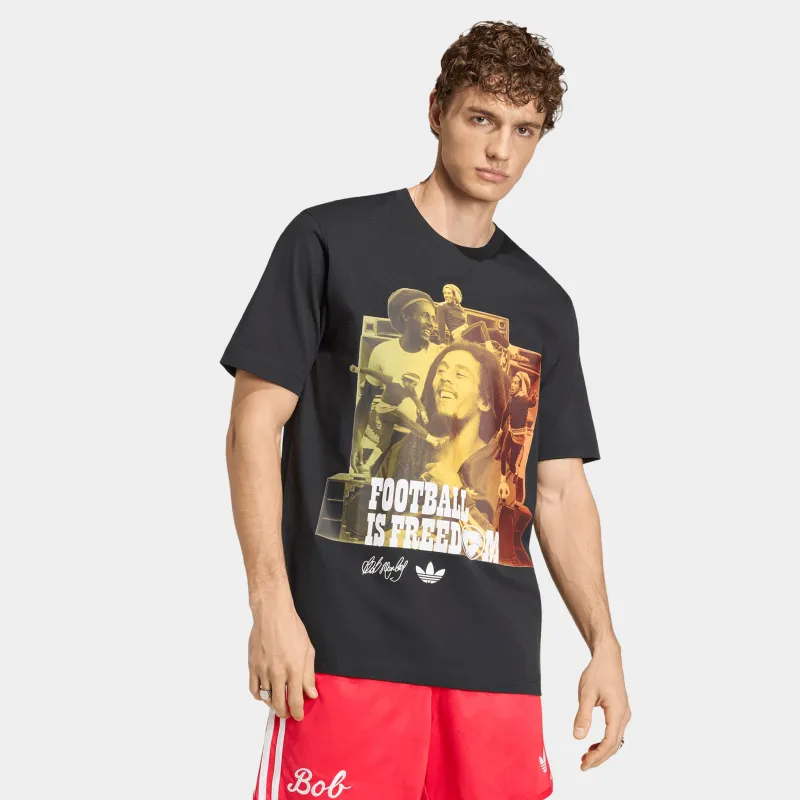 adidas Bob Marley Front Graphic Tee / Black made by Adidas