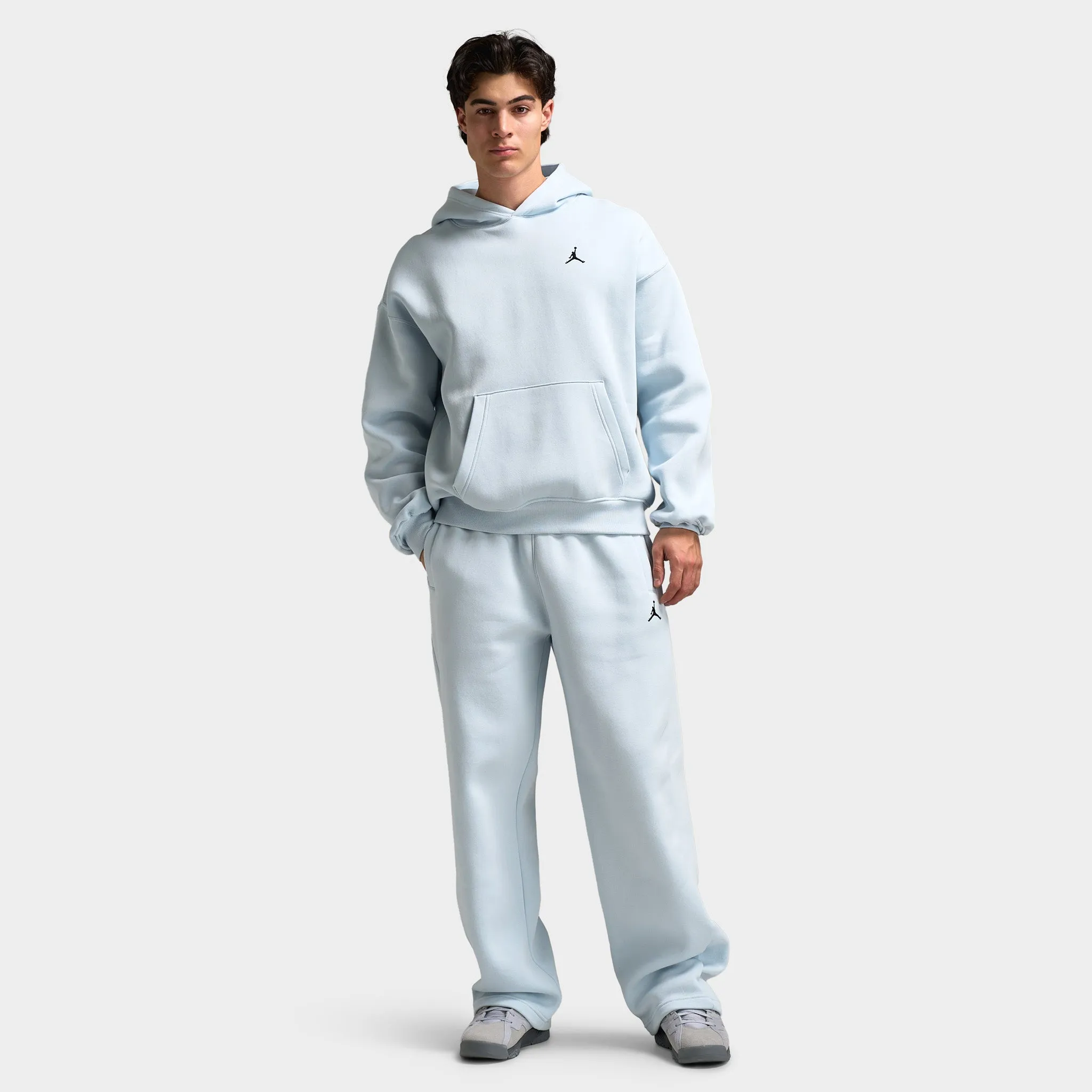 Jordan Brooklyn Fleece Oversized Open Hem Pants / Aura sold by JD Sports