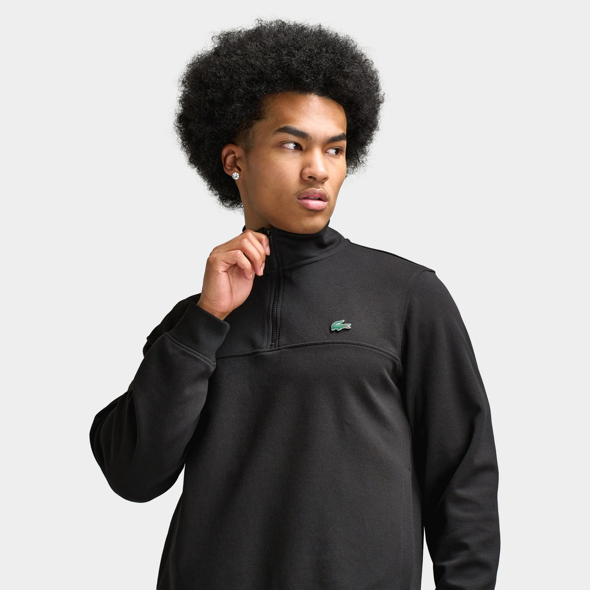 Lacoste Double Knit Half-Zip Sweater / Black sold by JD Sports product image thumbnail 5