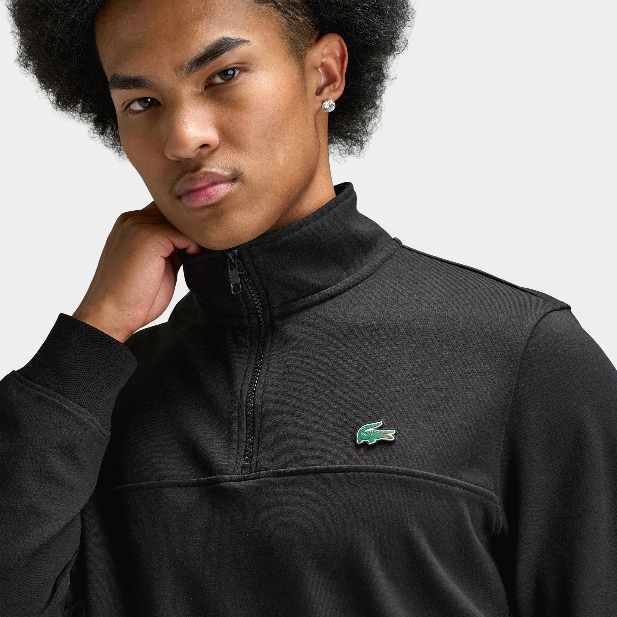 Lacoste Double Knit Half-Zip Sweater / Black sold by JD Sports product image thumbnail 4
