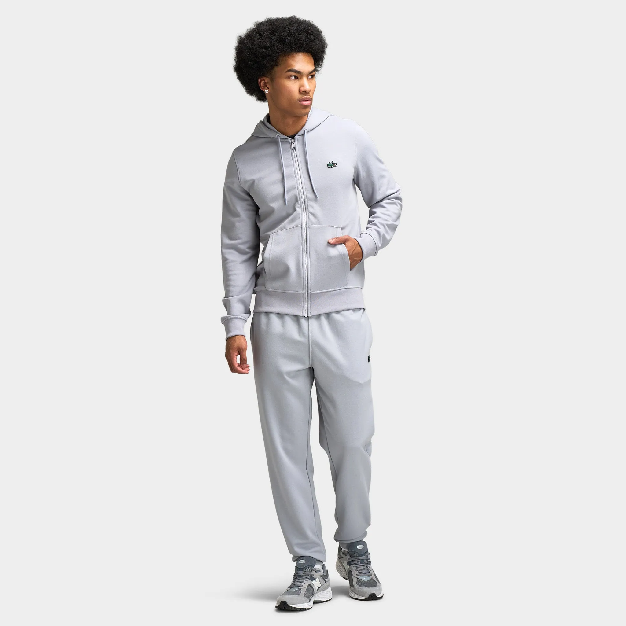 Lacoste Double Knit Full-Zip Sweater / Grey sold by JD Sports